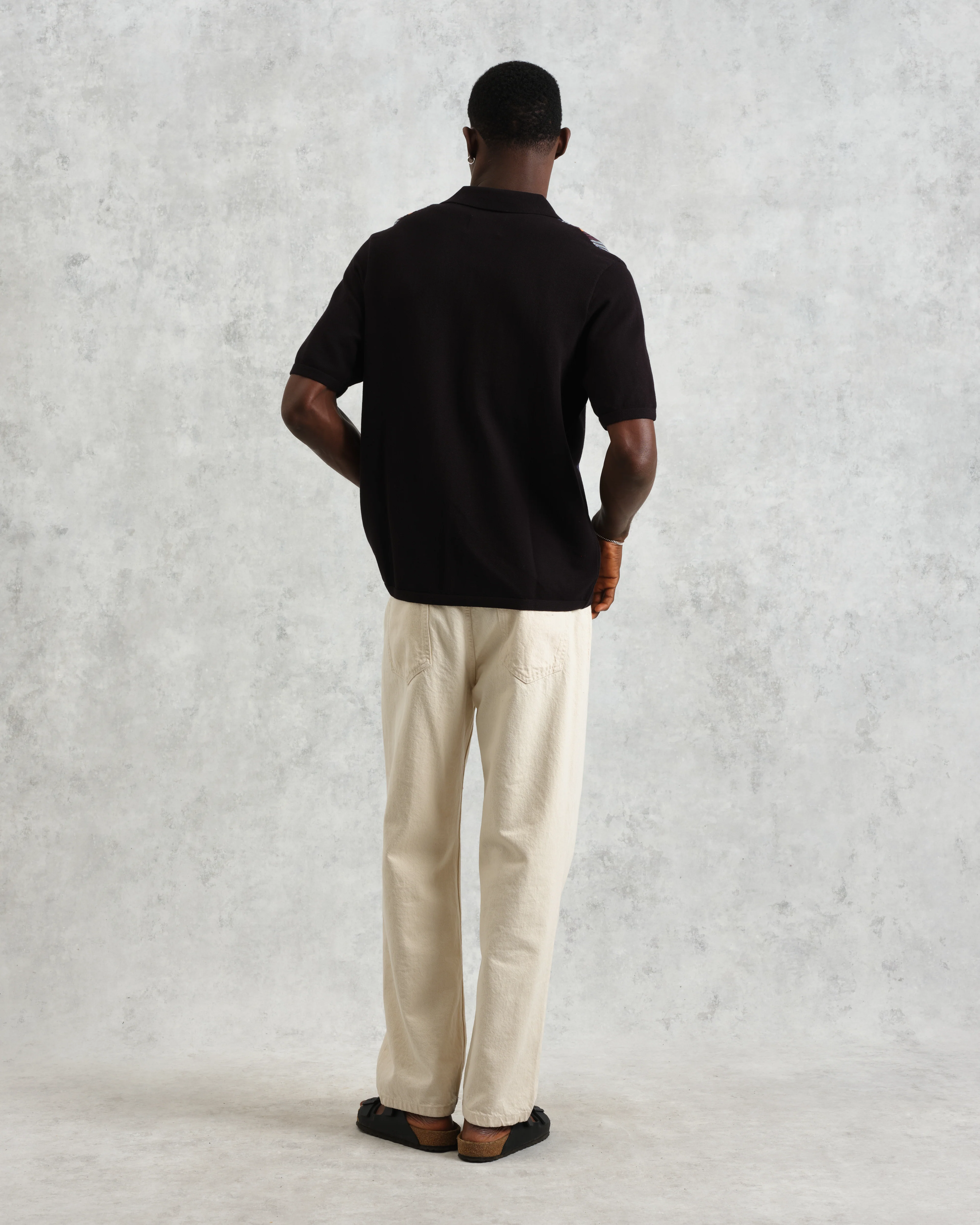 Ivy - Black And Multicolour Striped Cotton Polo Shirt - Image 6