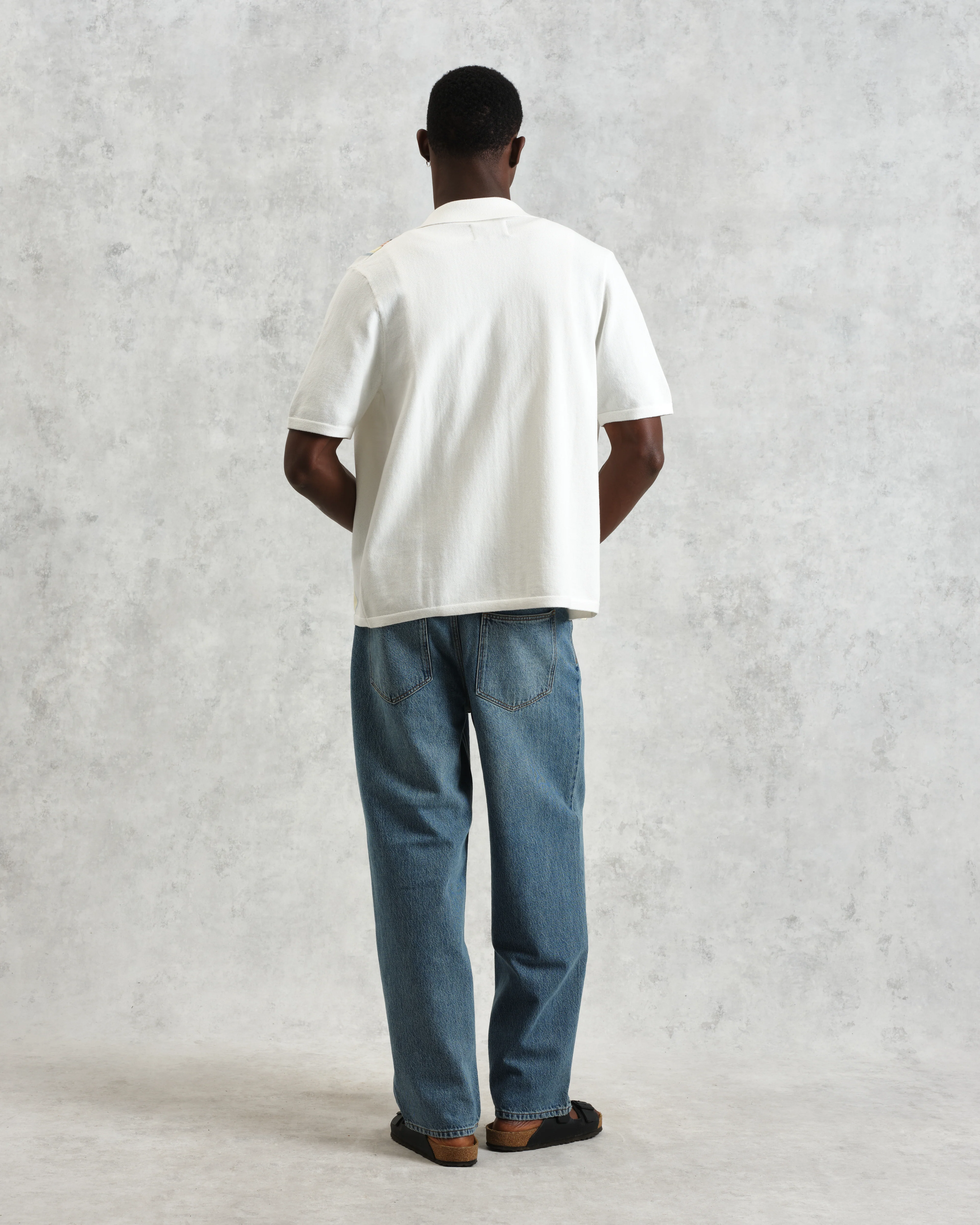 Ivy - Ecru And Multicolour Striped Cotton Polo Shirt - Image 6