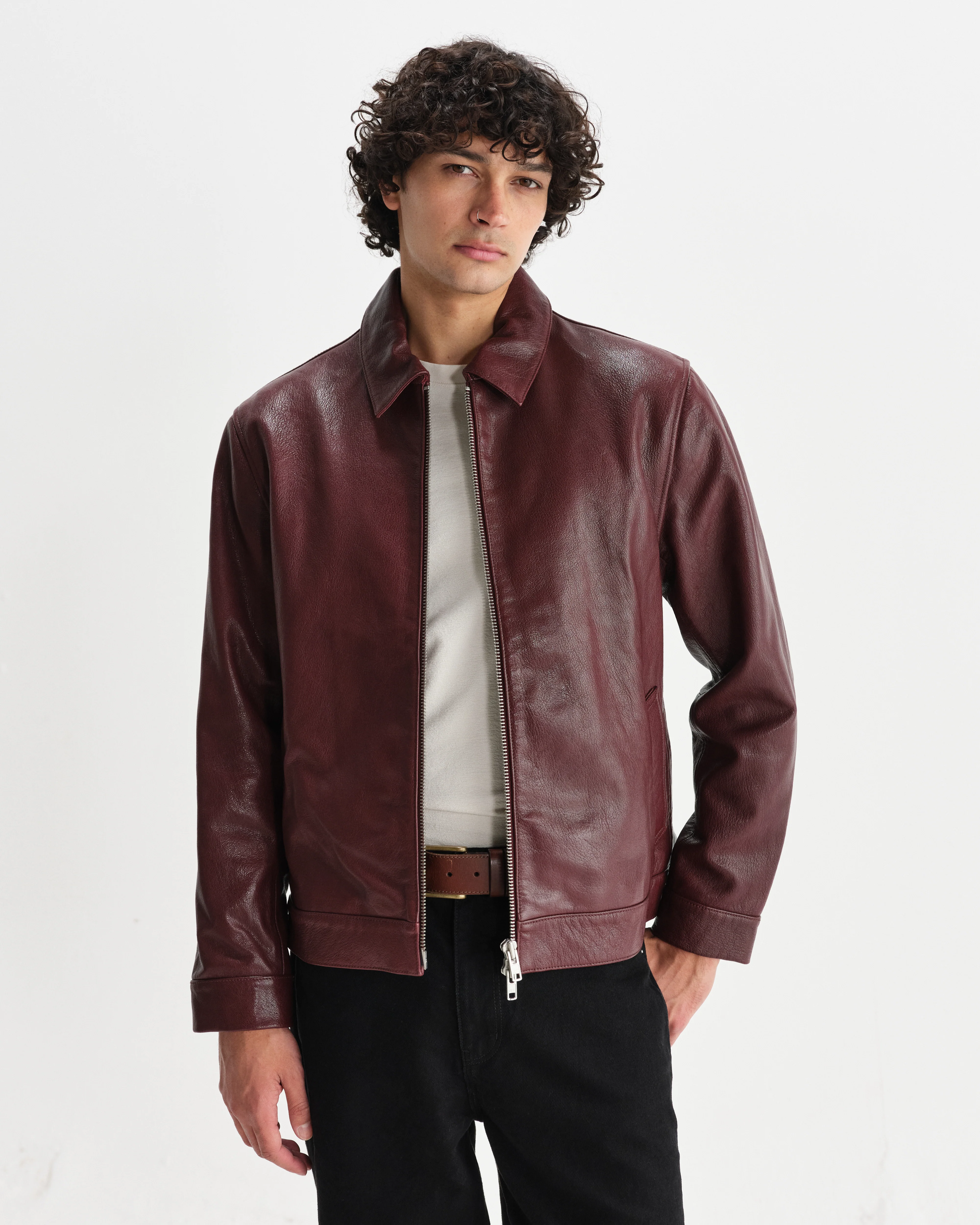 Kendal - Cherry Leather Jacket - Image 2