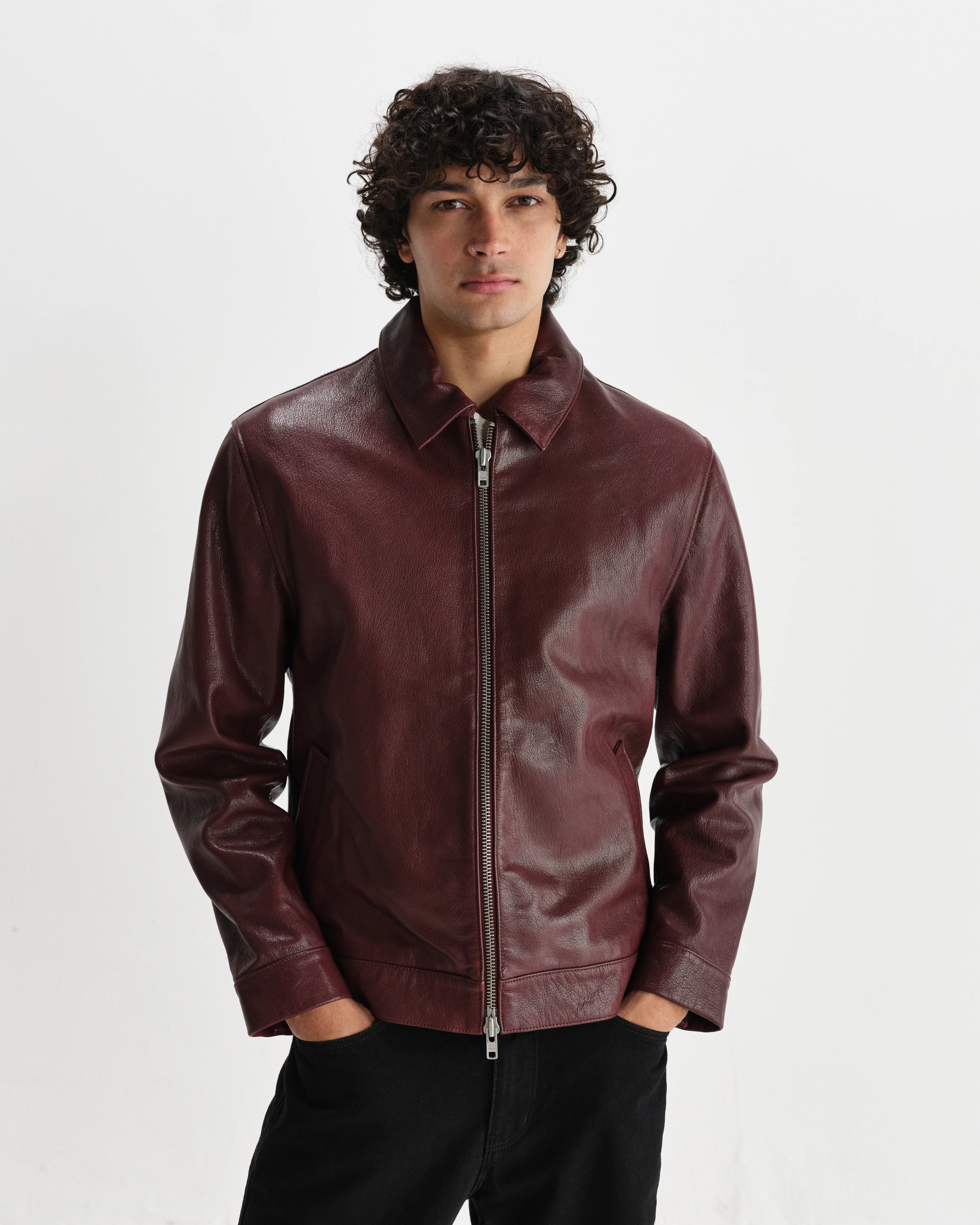 Kendal - Cherry Leather Jacket - Image 3