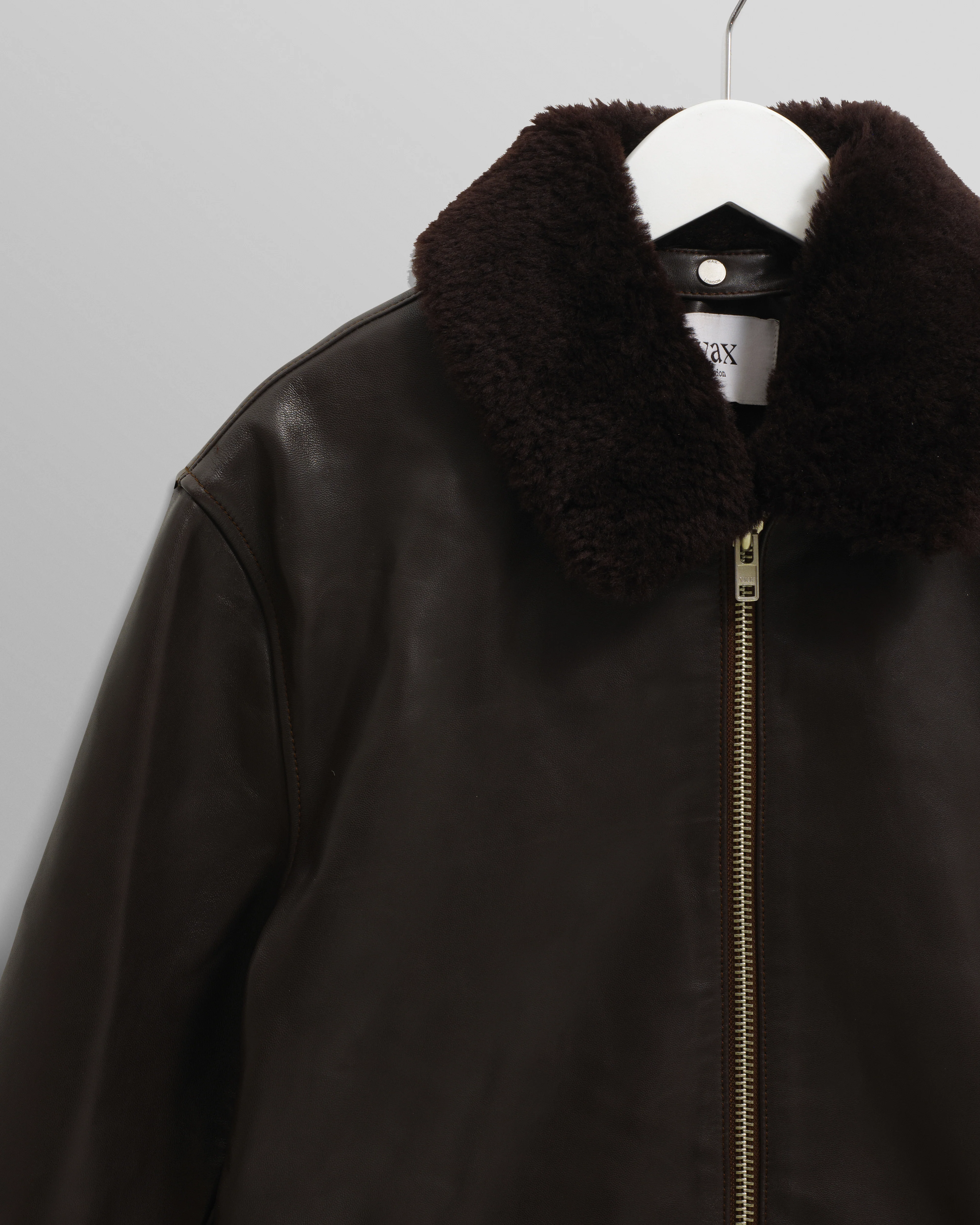 Kendal - Dark Brown Lamb Leather Flight Jacket - Image 10