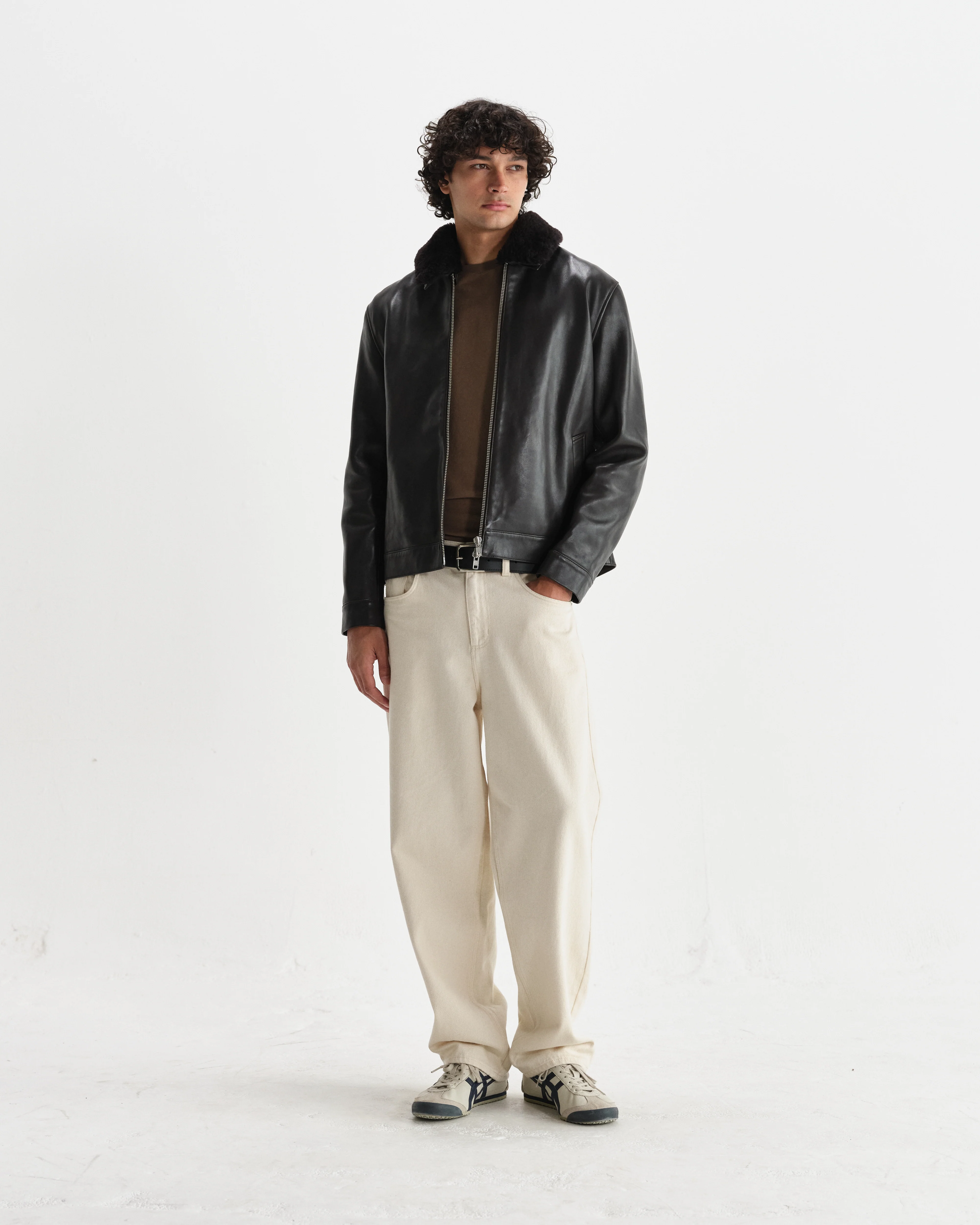 Kendal - Dark Brown Lamb Leather Flight Jacket - Image 4