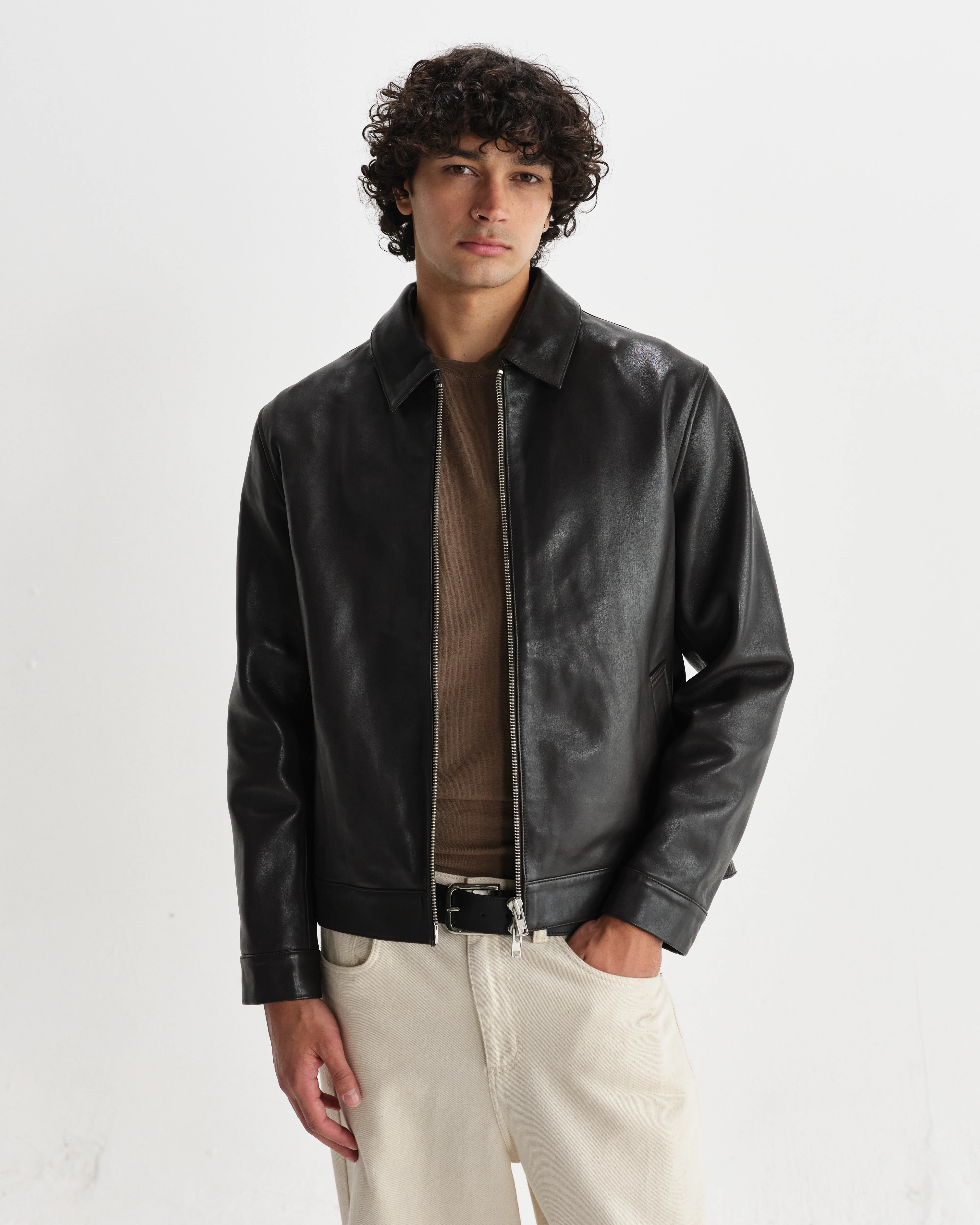Kendal - Dark Brown Lamb Leather Flight Jacket - Image 5