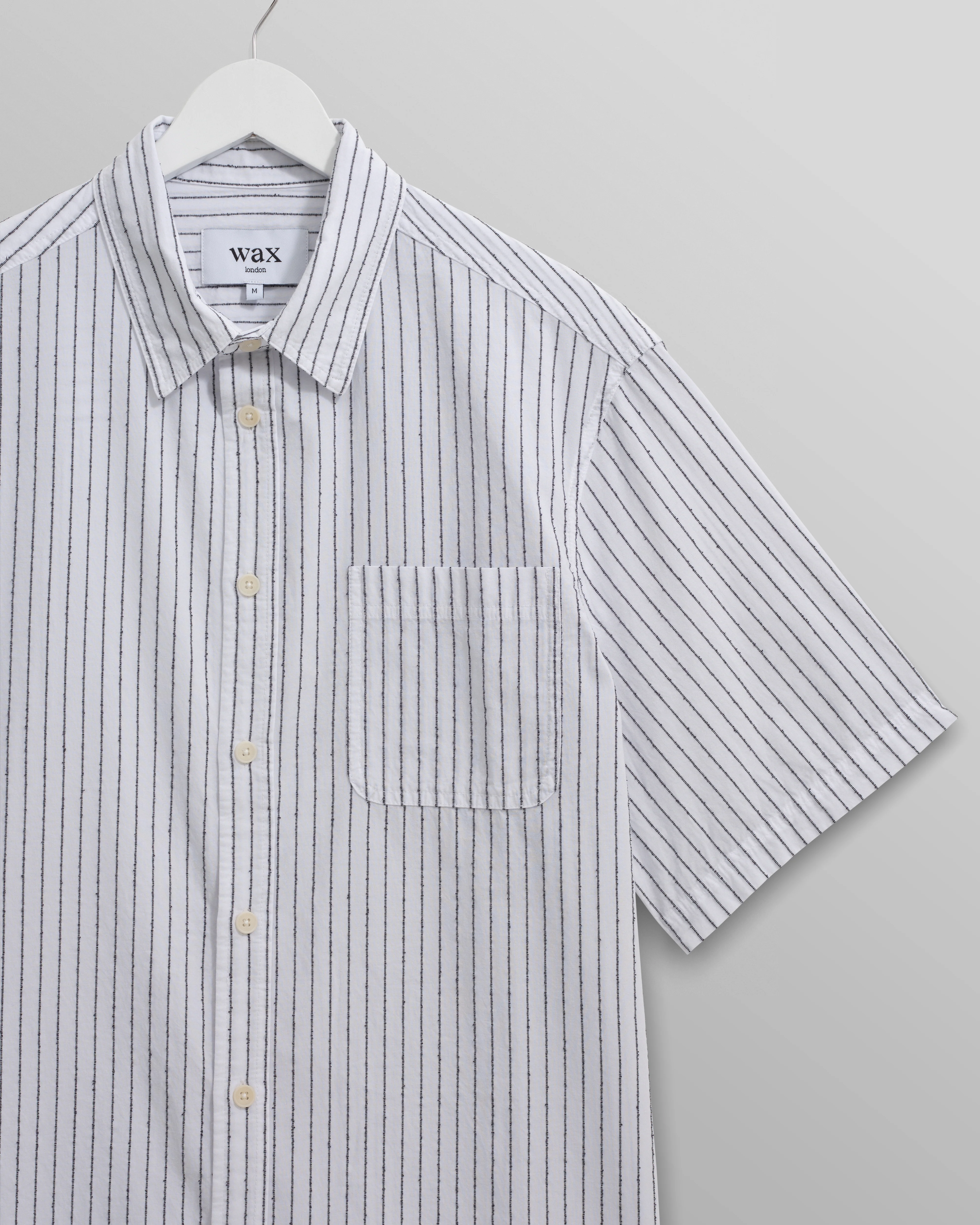 Kew - White Stripe Cotton-Poplin Short-Sleeve Shirt - Image 5