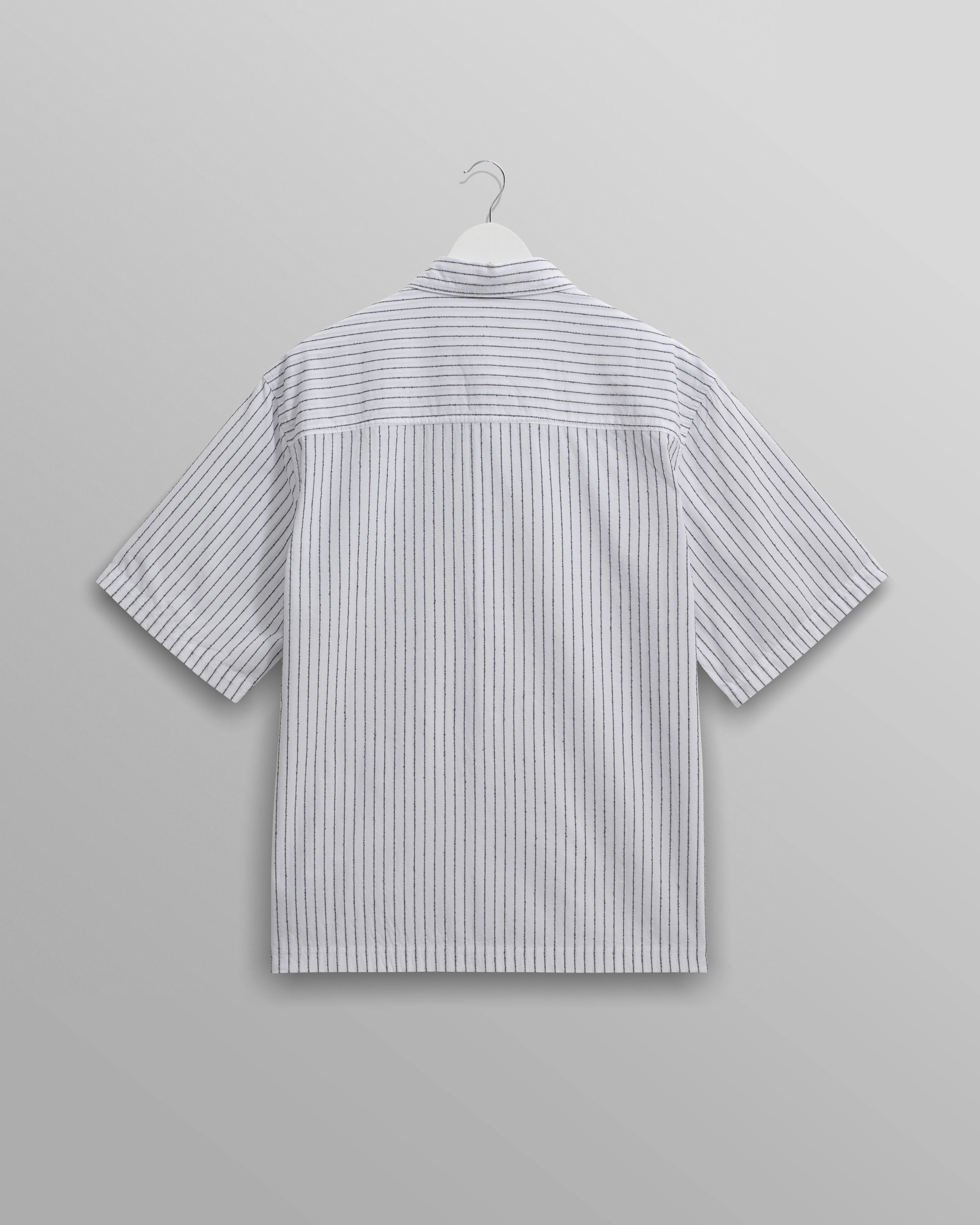 Kew - White Stripe Cotton-Poplin Short-Sleeve Shirt - Image 6