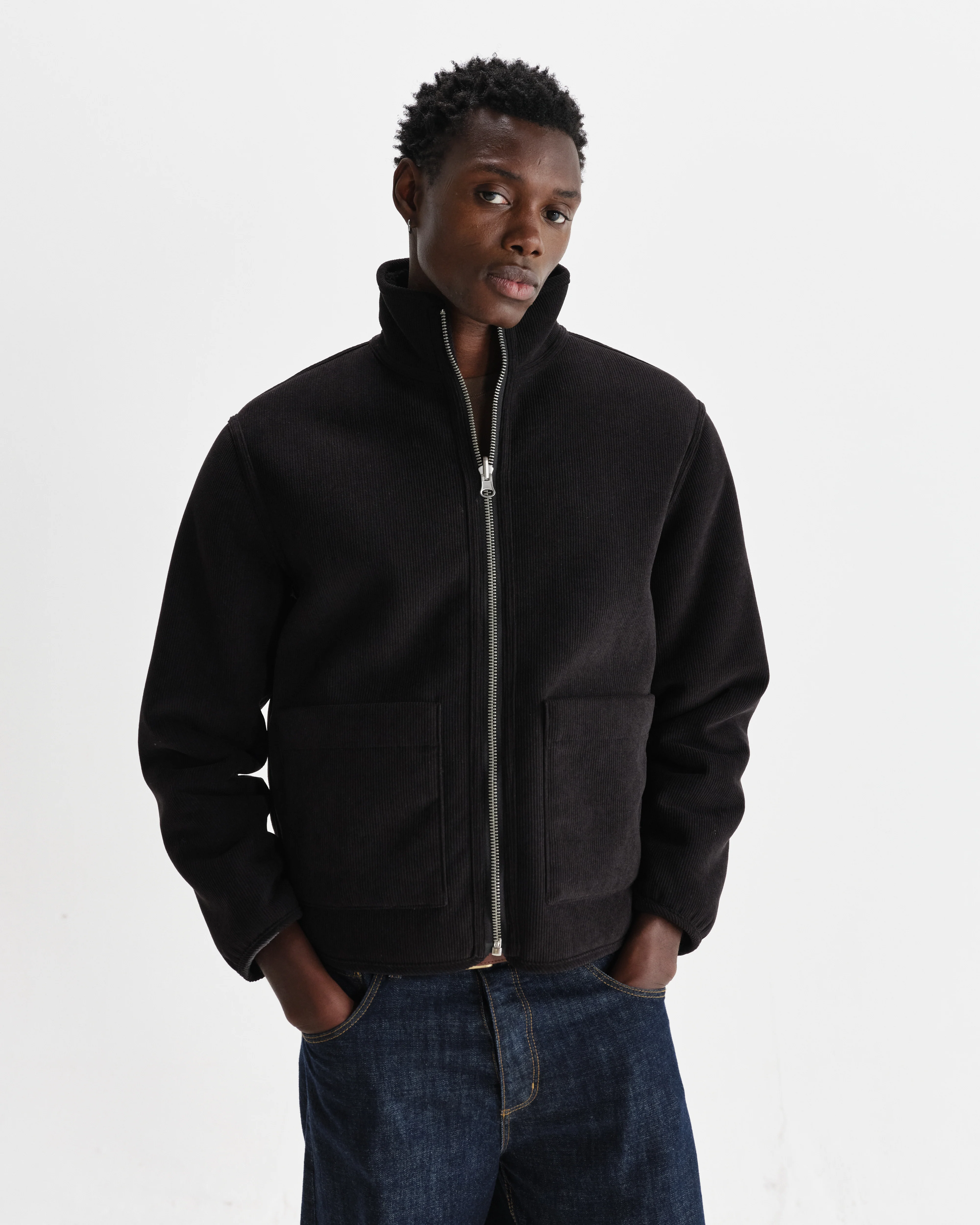 Killick - Black Reversible Corduroy Borg Jacket - Image 3
