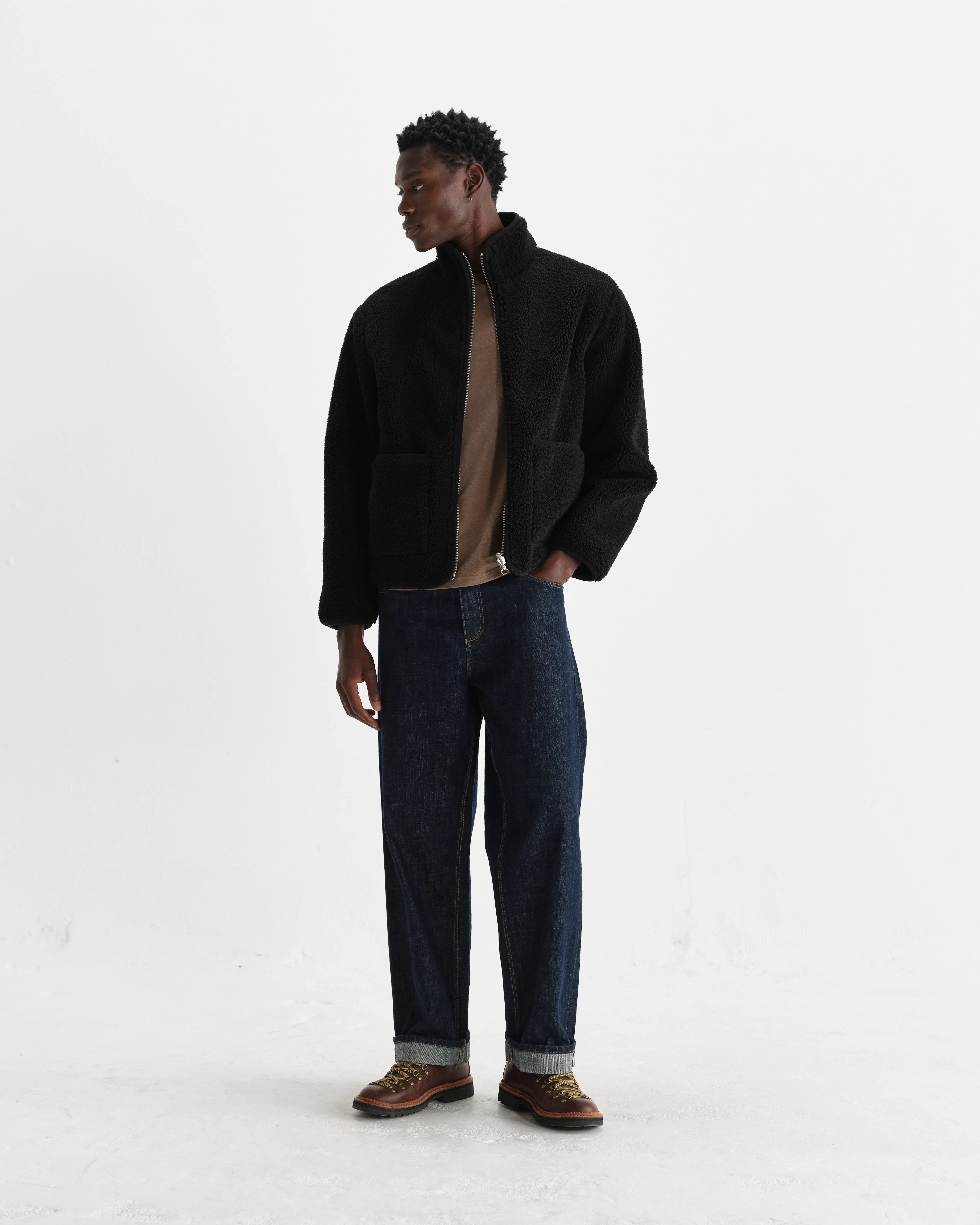 Killick - Black Reversible Corduroy Borg Jacket - Image 5