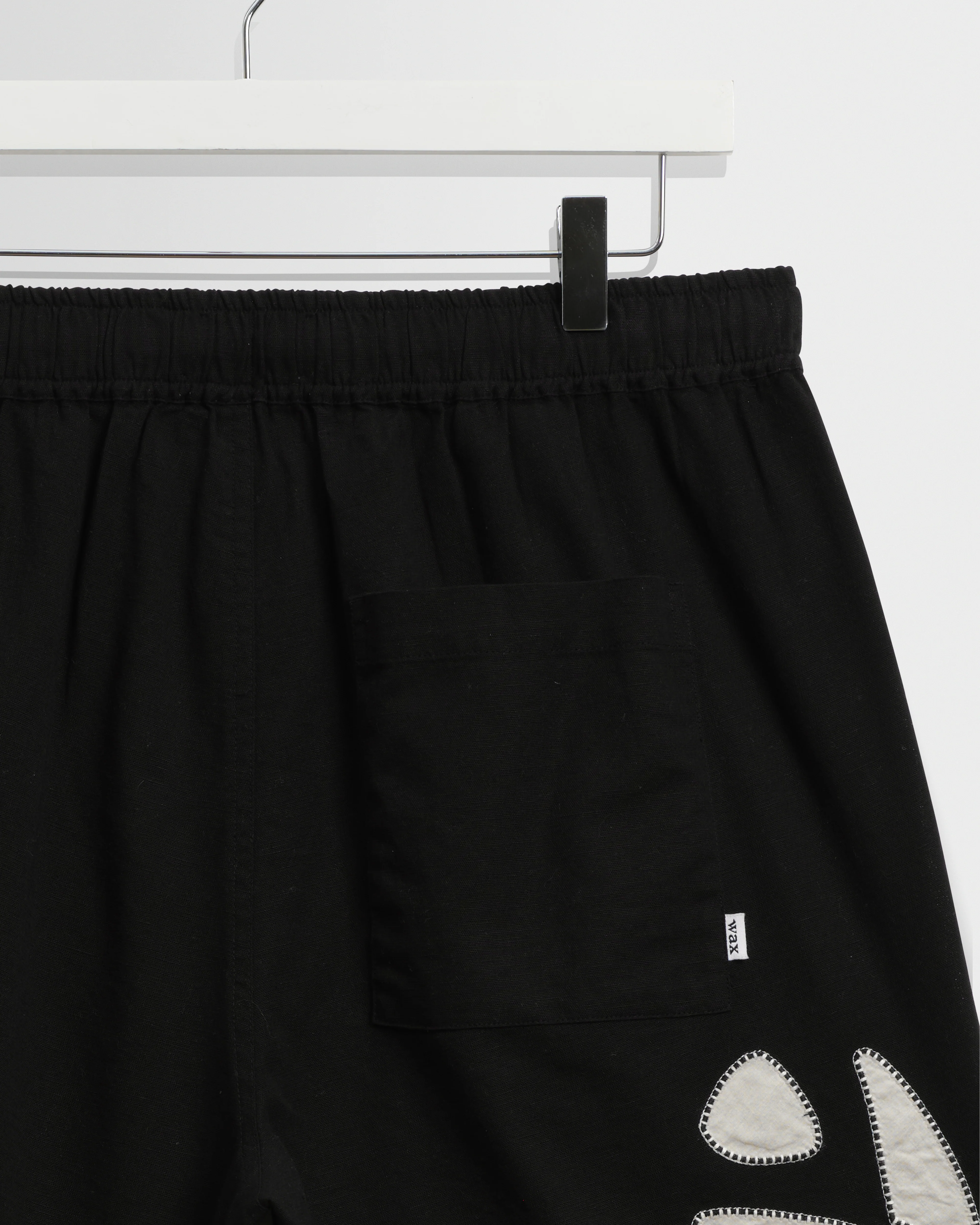 Kurt - Black And Beige Abstract Applique Shorts - Image 10