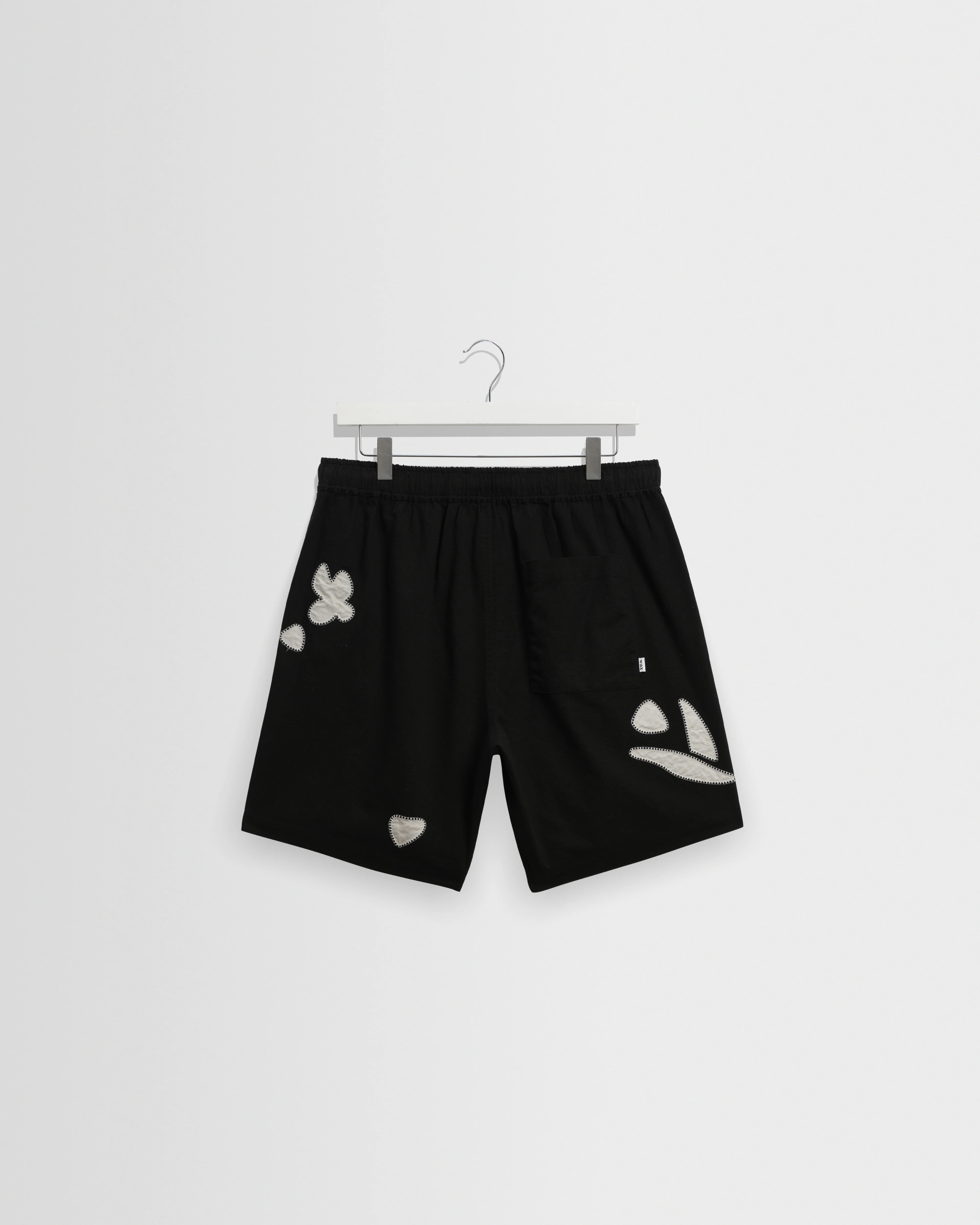 Kurt - Black And Beige Abstract Applique Shorts - Image 9