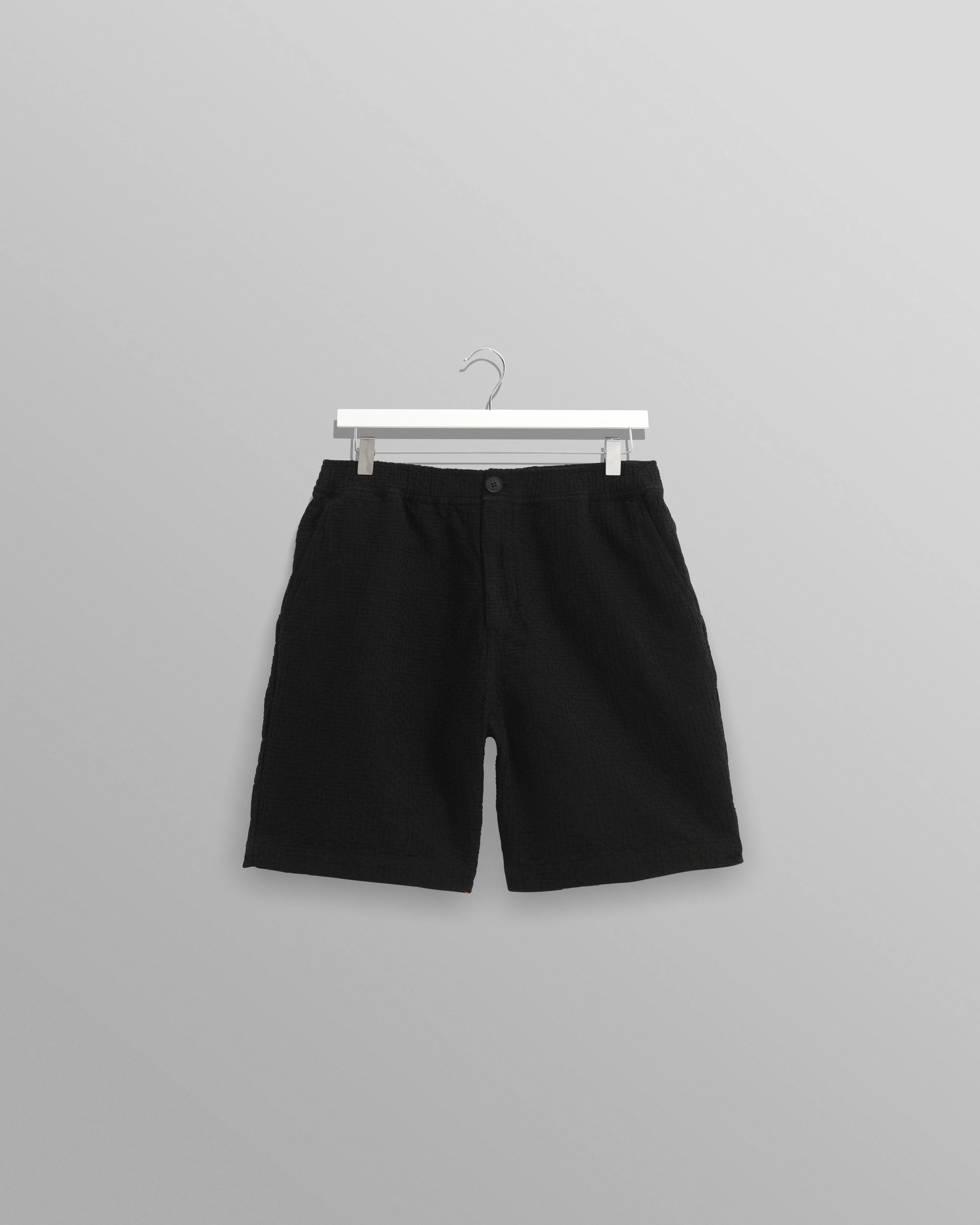 Kurt - Black Honeycomb Cotton Shorts