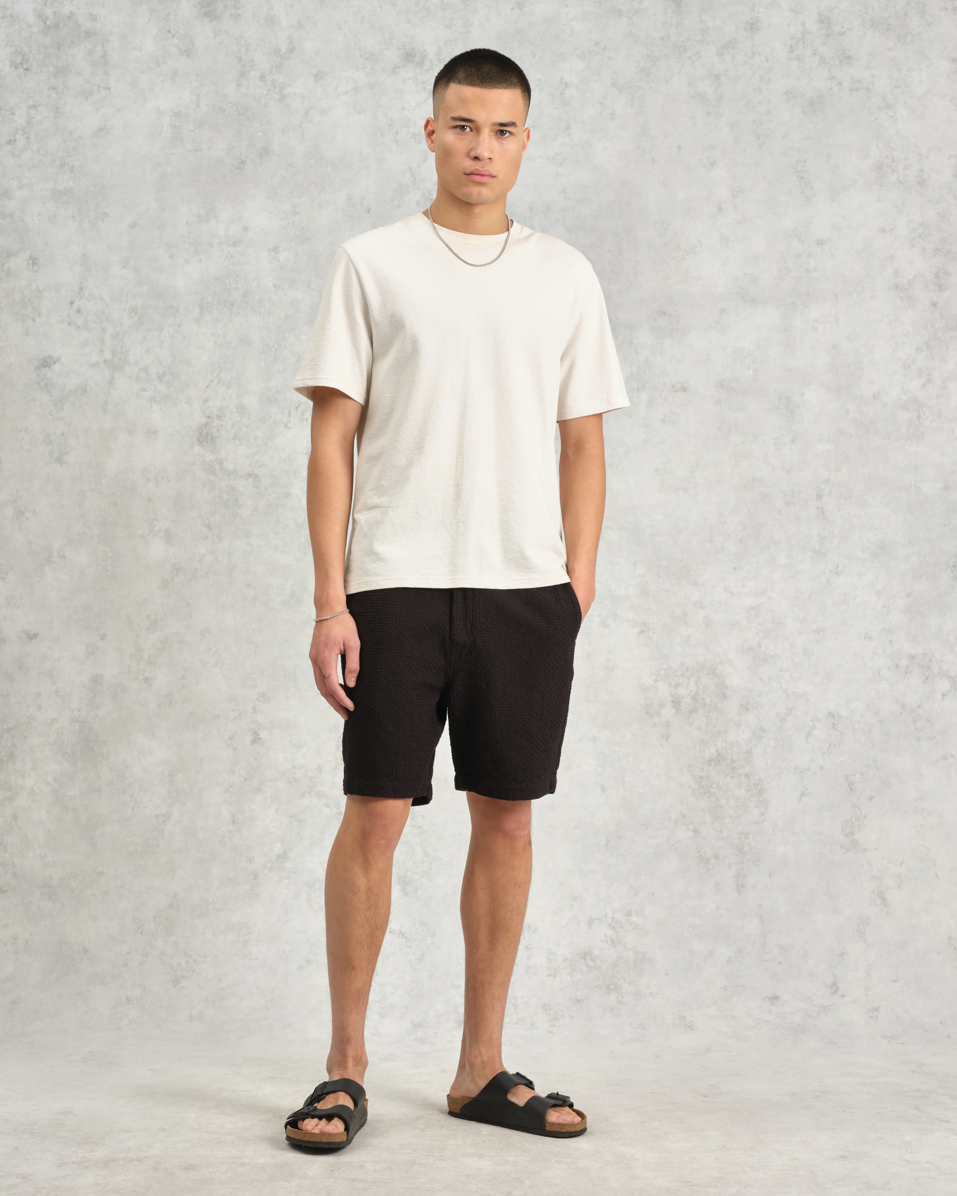 Kurt - Black Honeycomb Cotton Shorts - Image 2