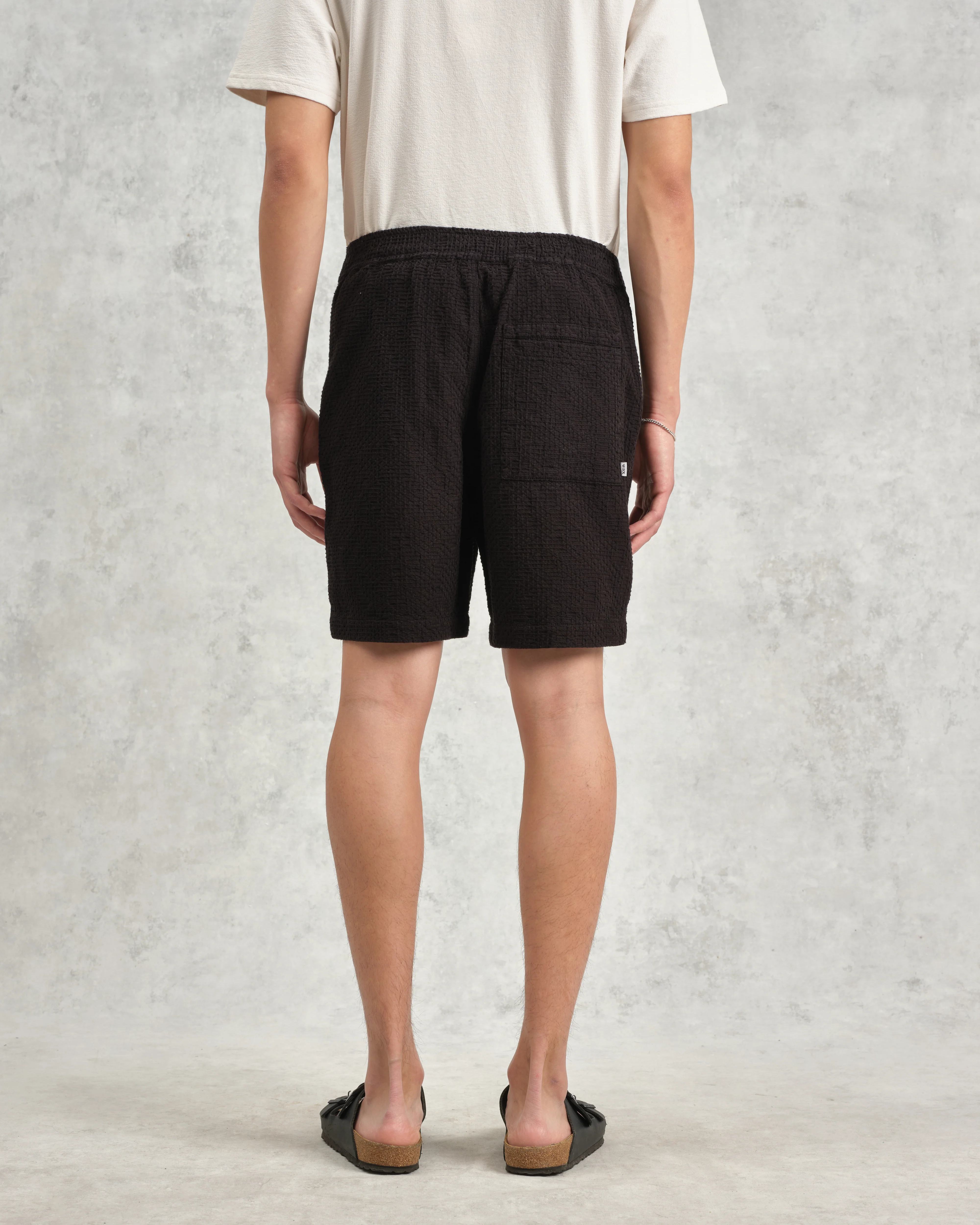 Kurt - Black Honeycomb Cotton Shorts - Image 6