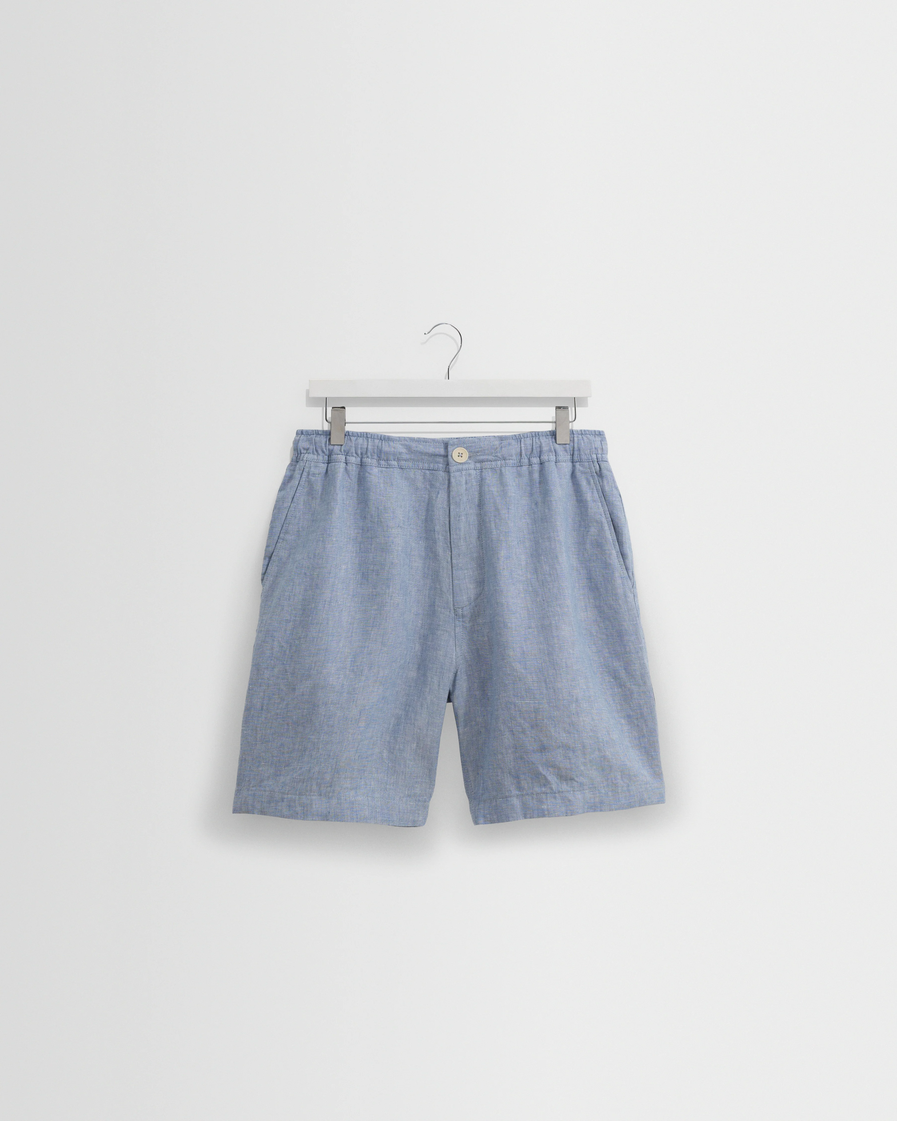 Kurt - Blue Two-Tone Linen Shorts