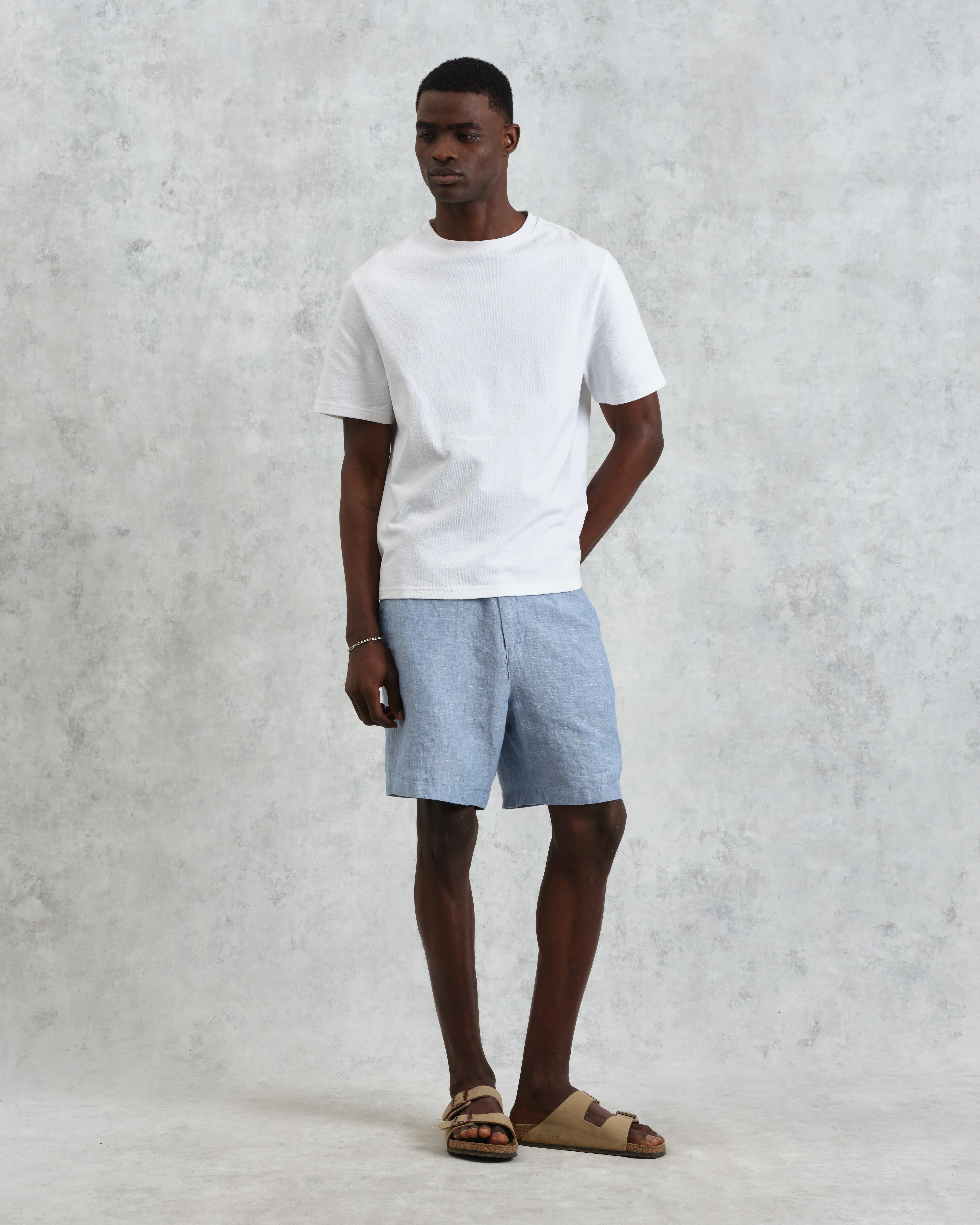 Kurt - Blue Two-Tone Linen Shorts - Image 3