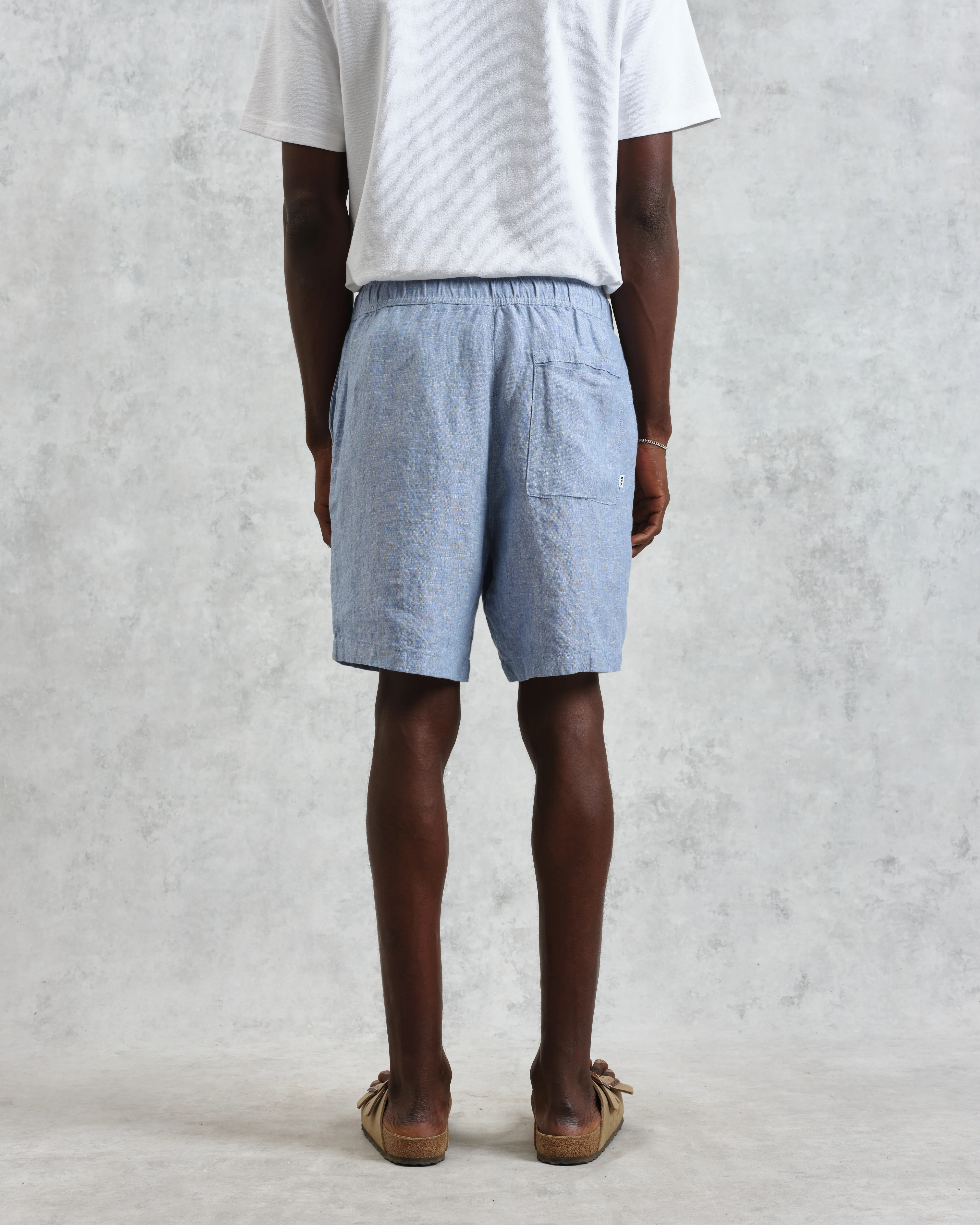Kurt - Blue Two-Tone Linen Shorts - Image 7