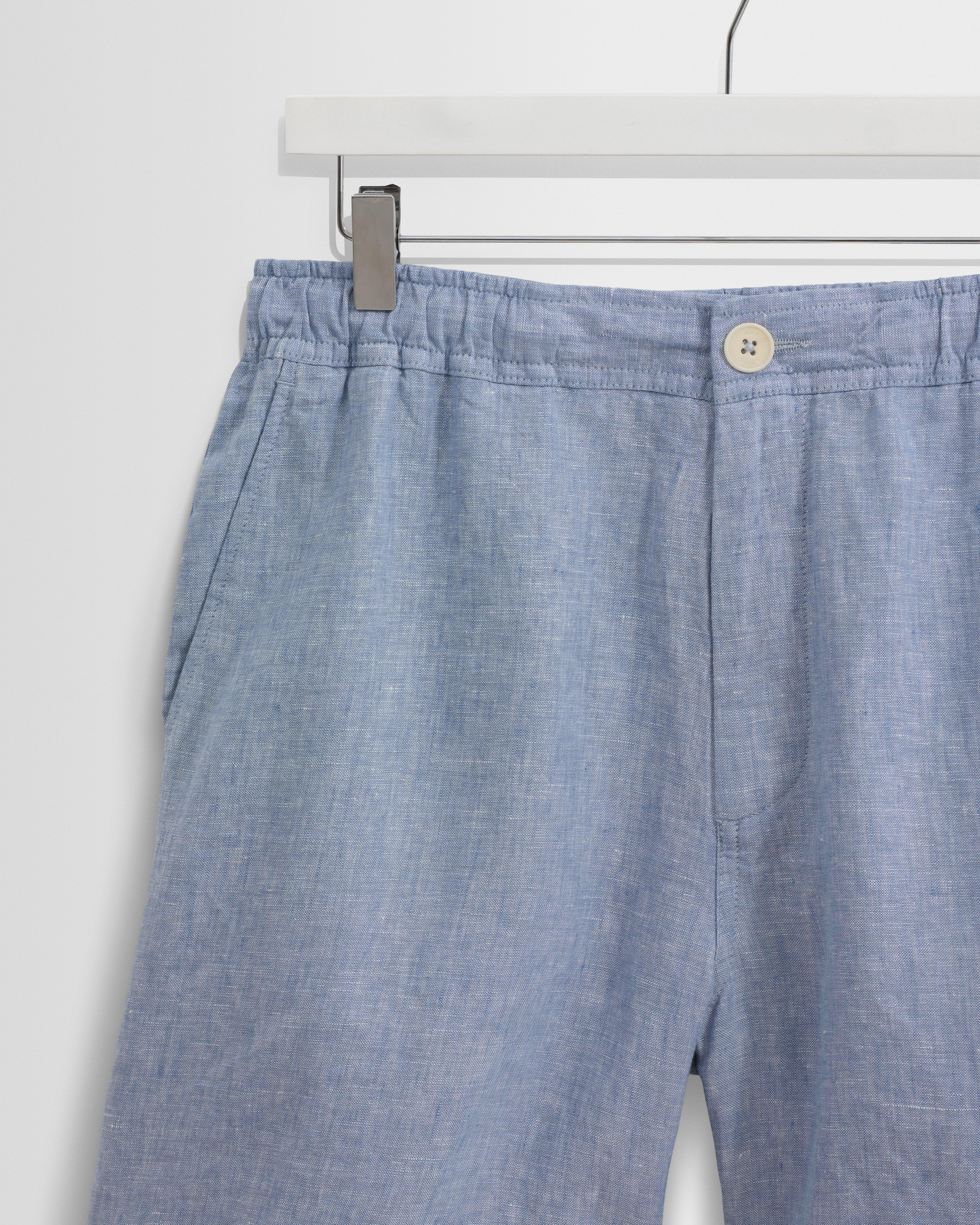 Kurt - Blue Two-Tone Linen Shorts - Image 9