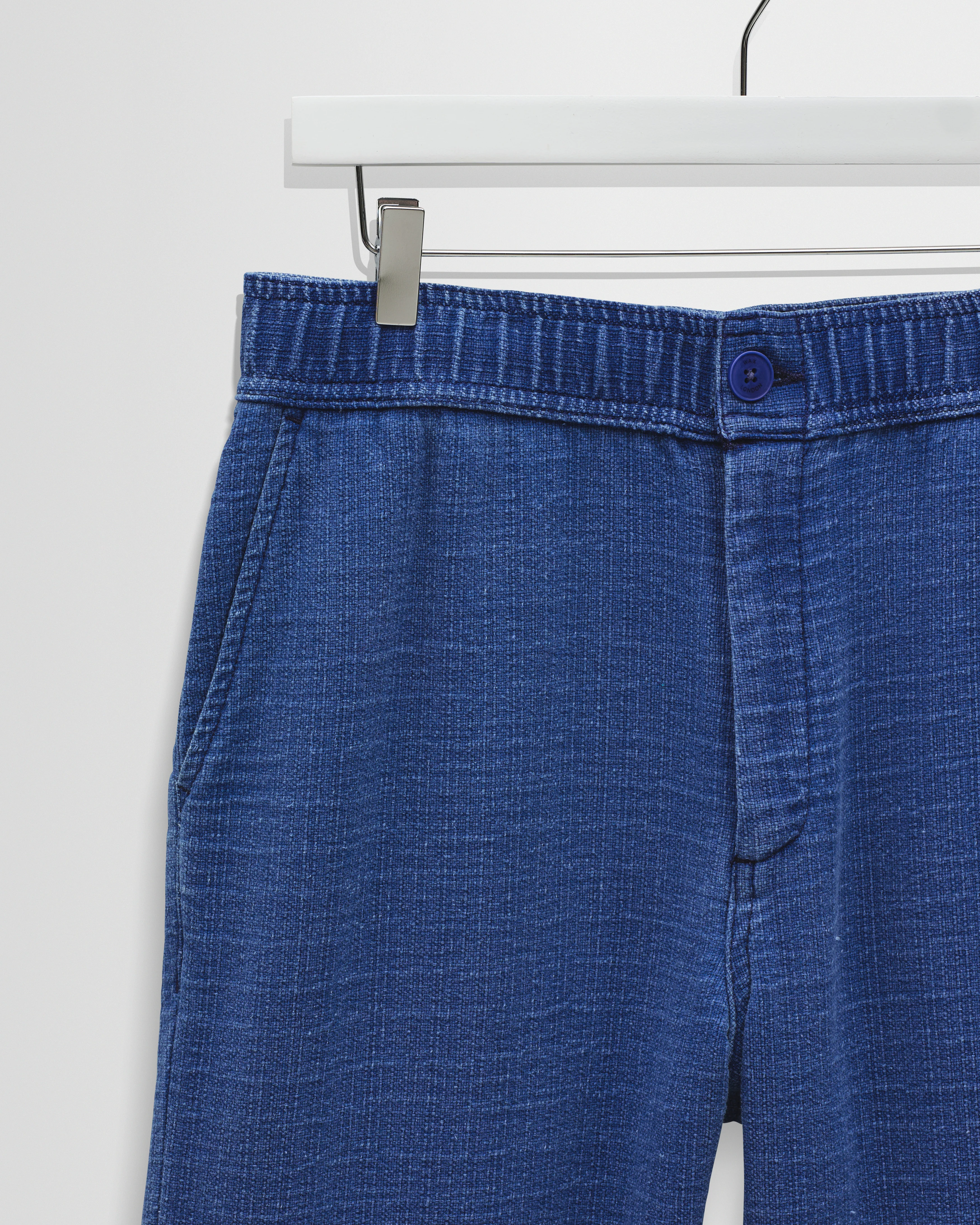 Kurt - Indigo Textured Organic Dobby Cotton Relaxed Fit Trousers - Image 6