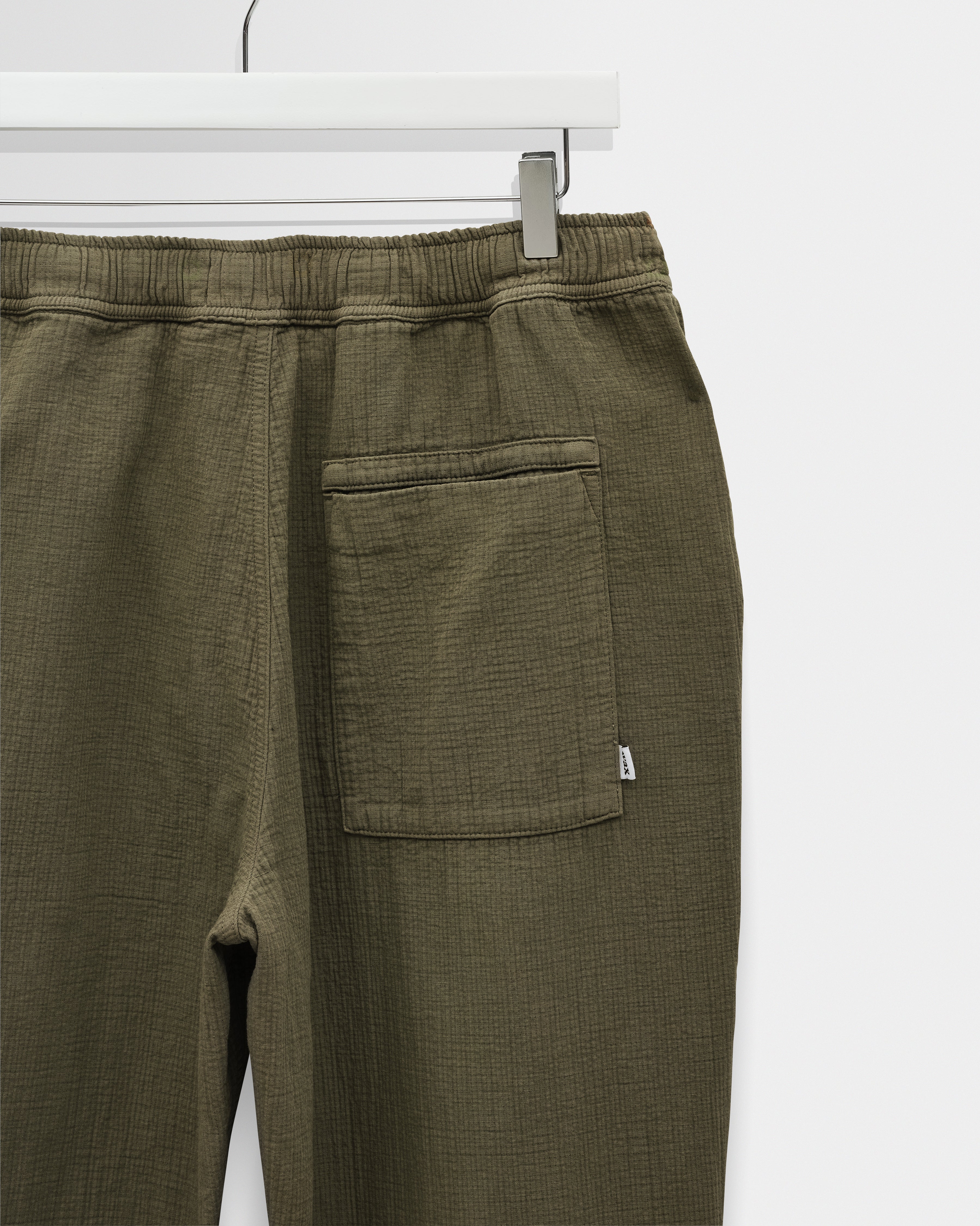 Kurt - Khaki Crinkle Cotton-Linen Relaxed Fit Trousers - Image 9