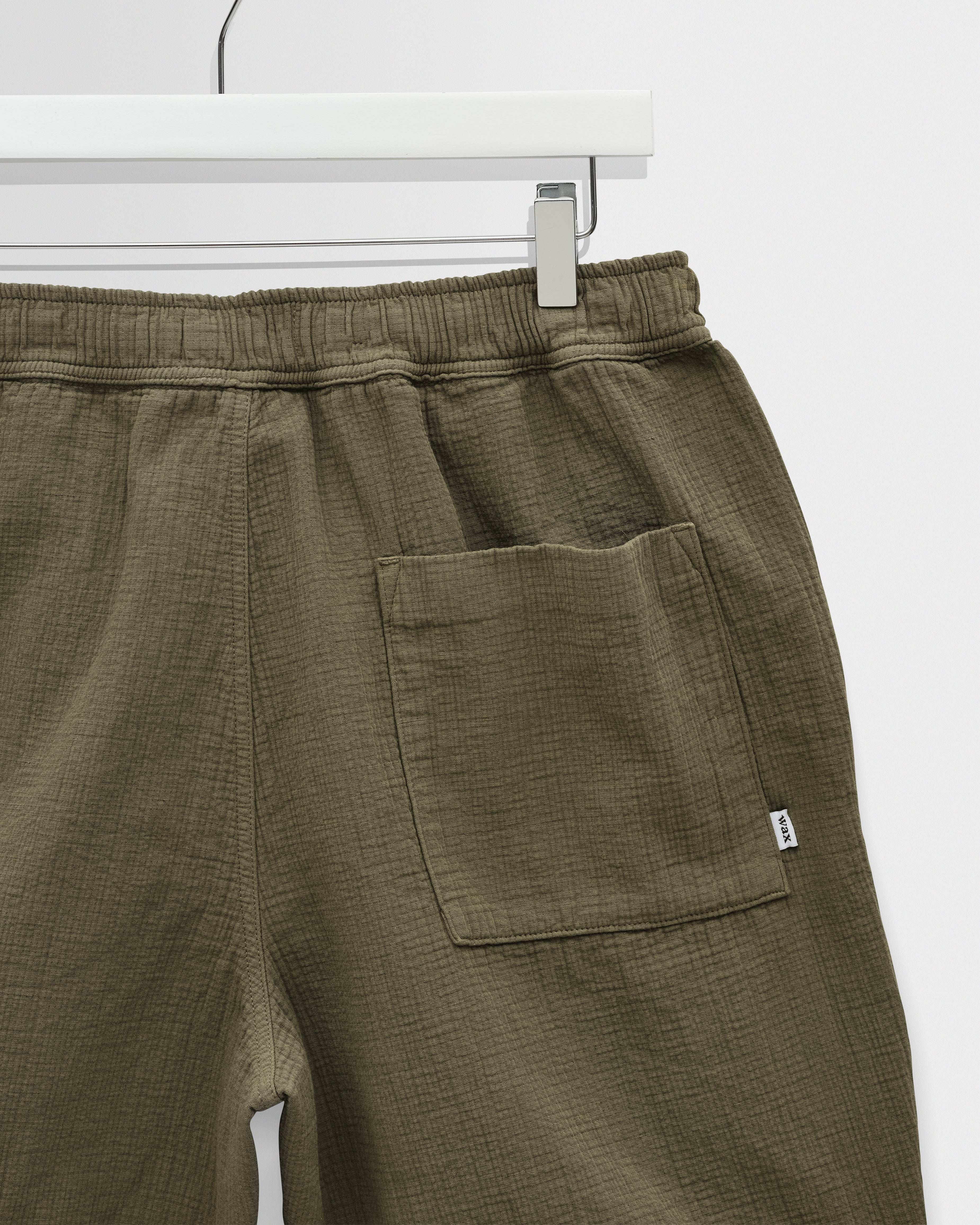 Kurt - Khaki Crinkle Cotton-Linen Shorts - Image 9