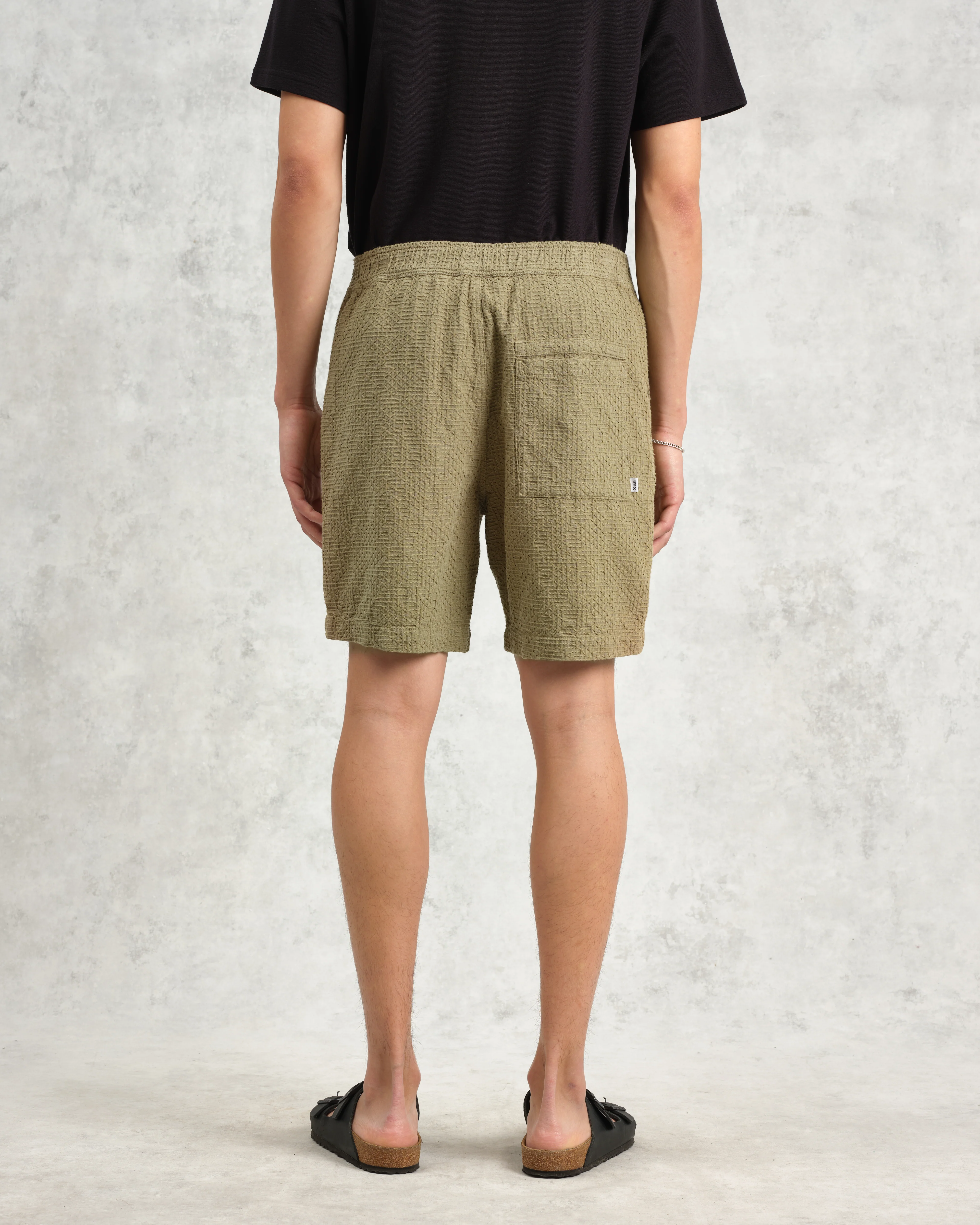Kurt - Khaki Honeycomb Cotton Shorts - Image 6