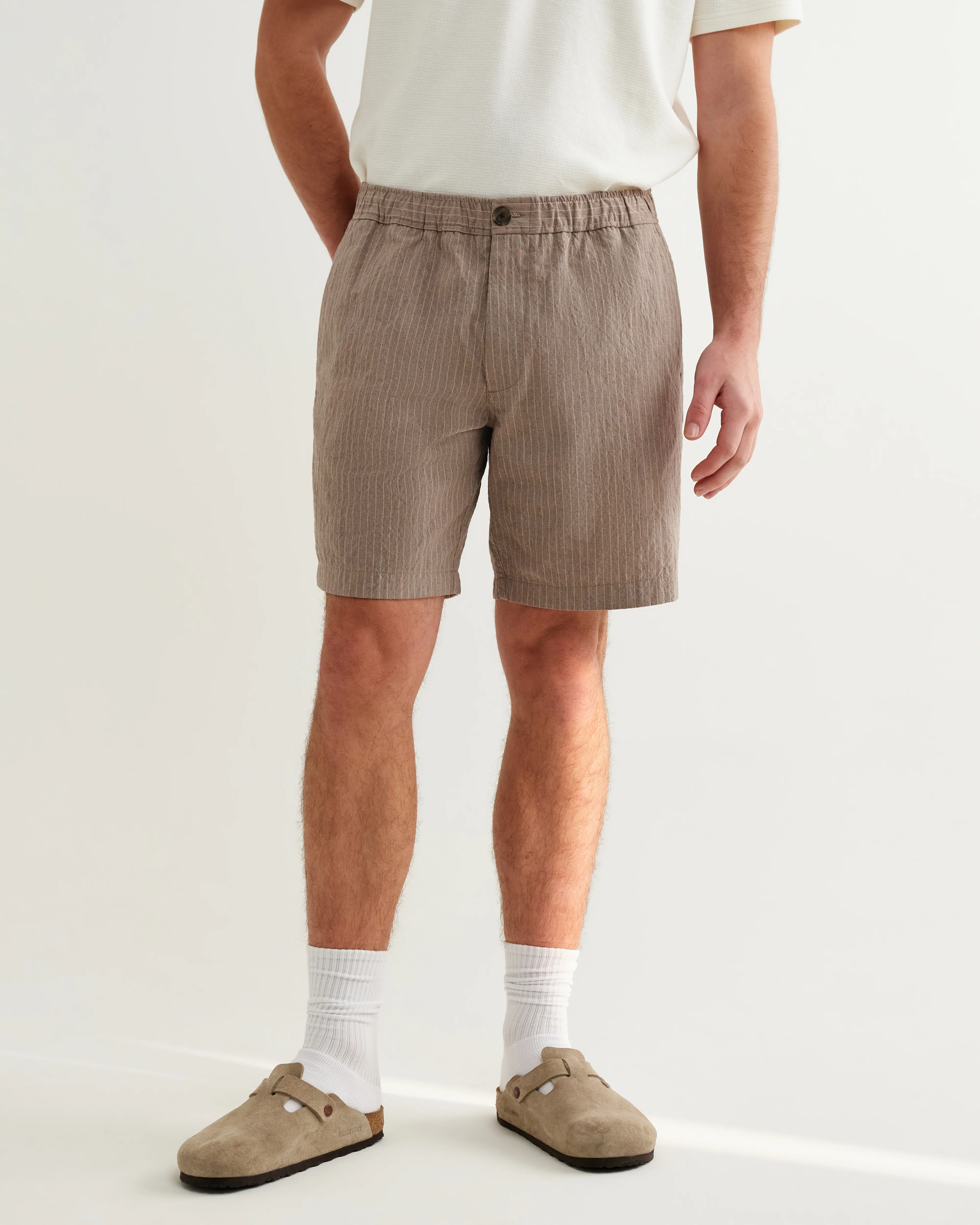 Kurt - Natural Chalk Stripe Shorts - Image 3