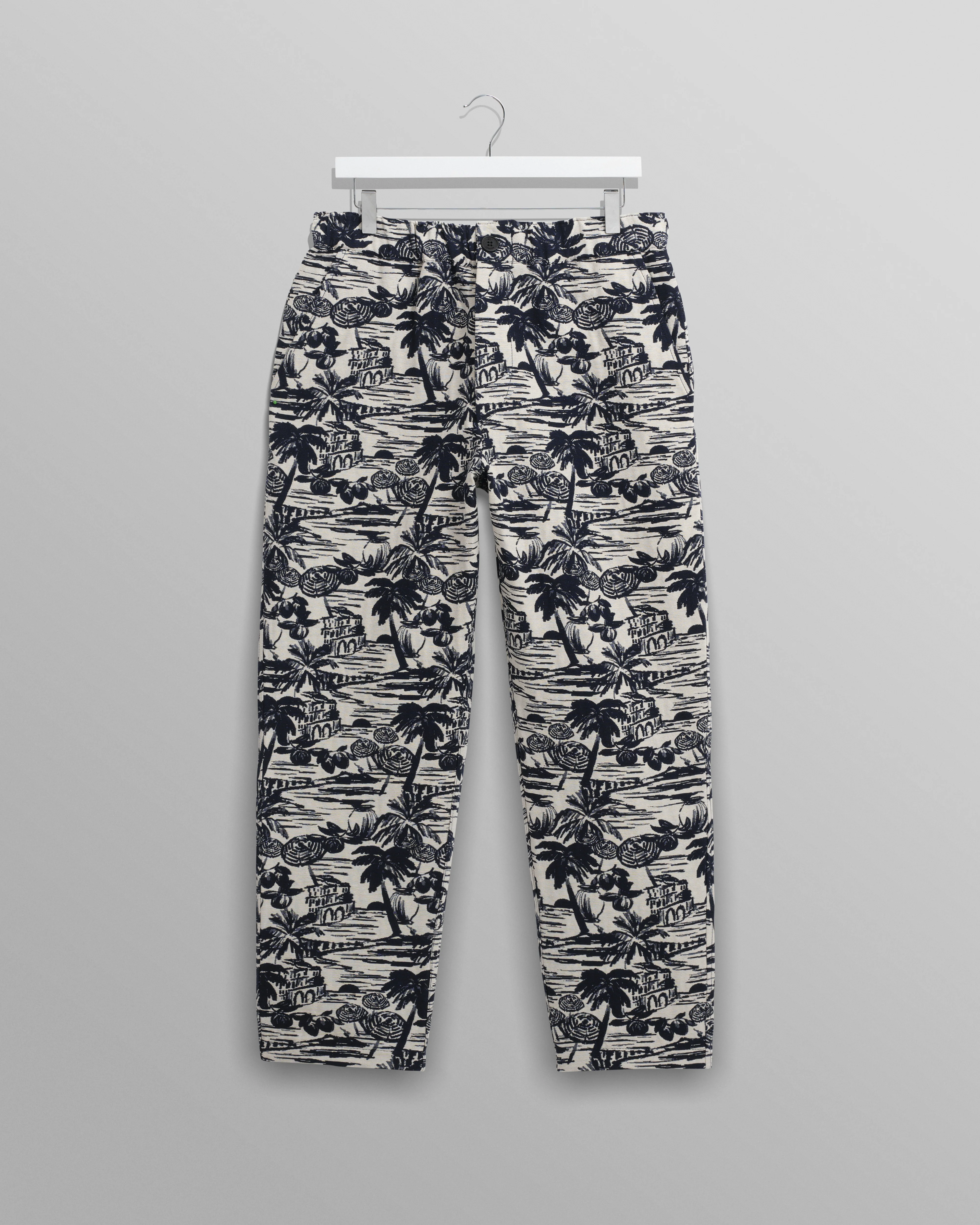 Kurt - Navy And Ecru Beach Jacquard Trousers