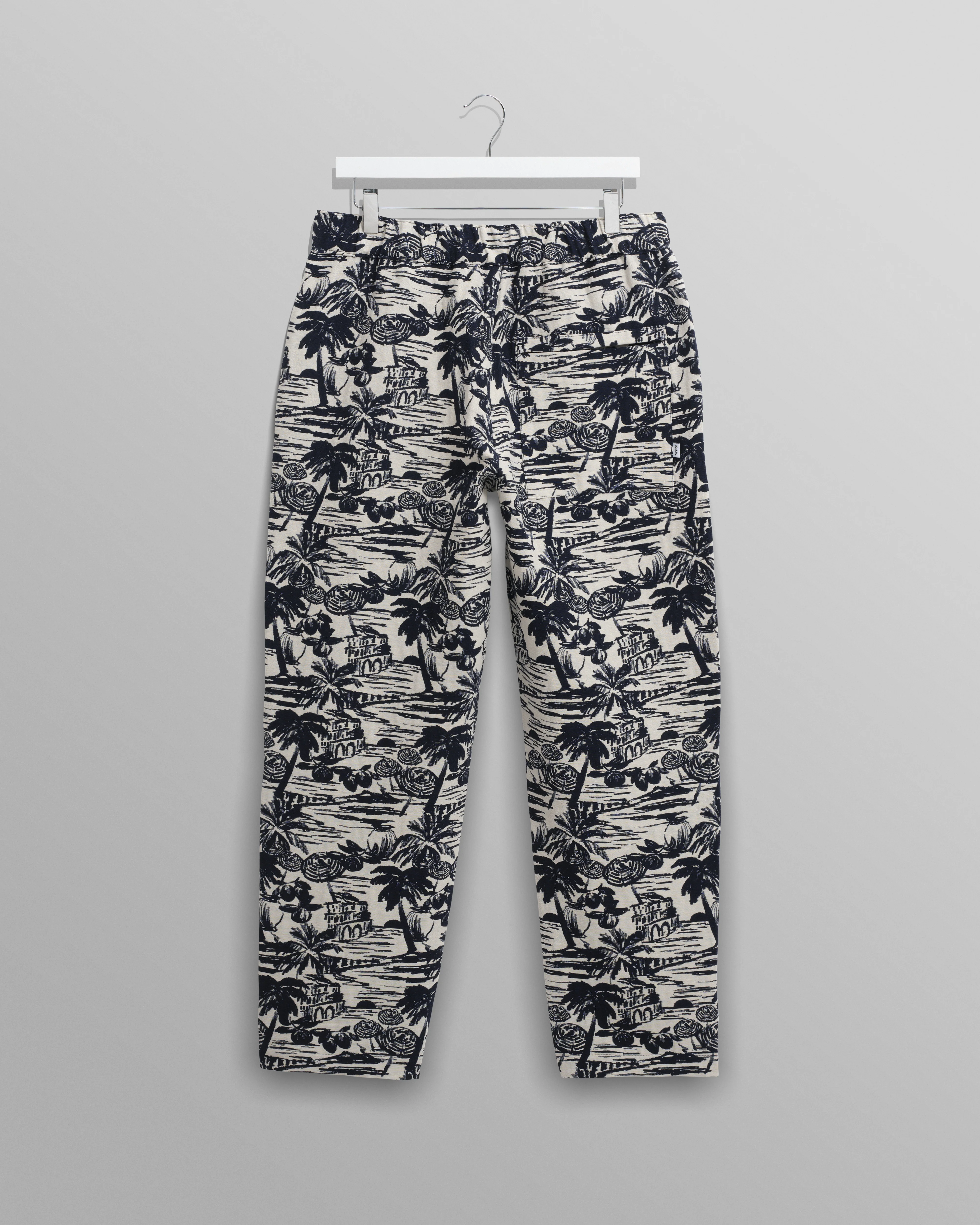 Kurt - Navy And Ecru Beach Jacquard Trousers - Image 10
