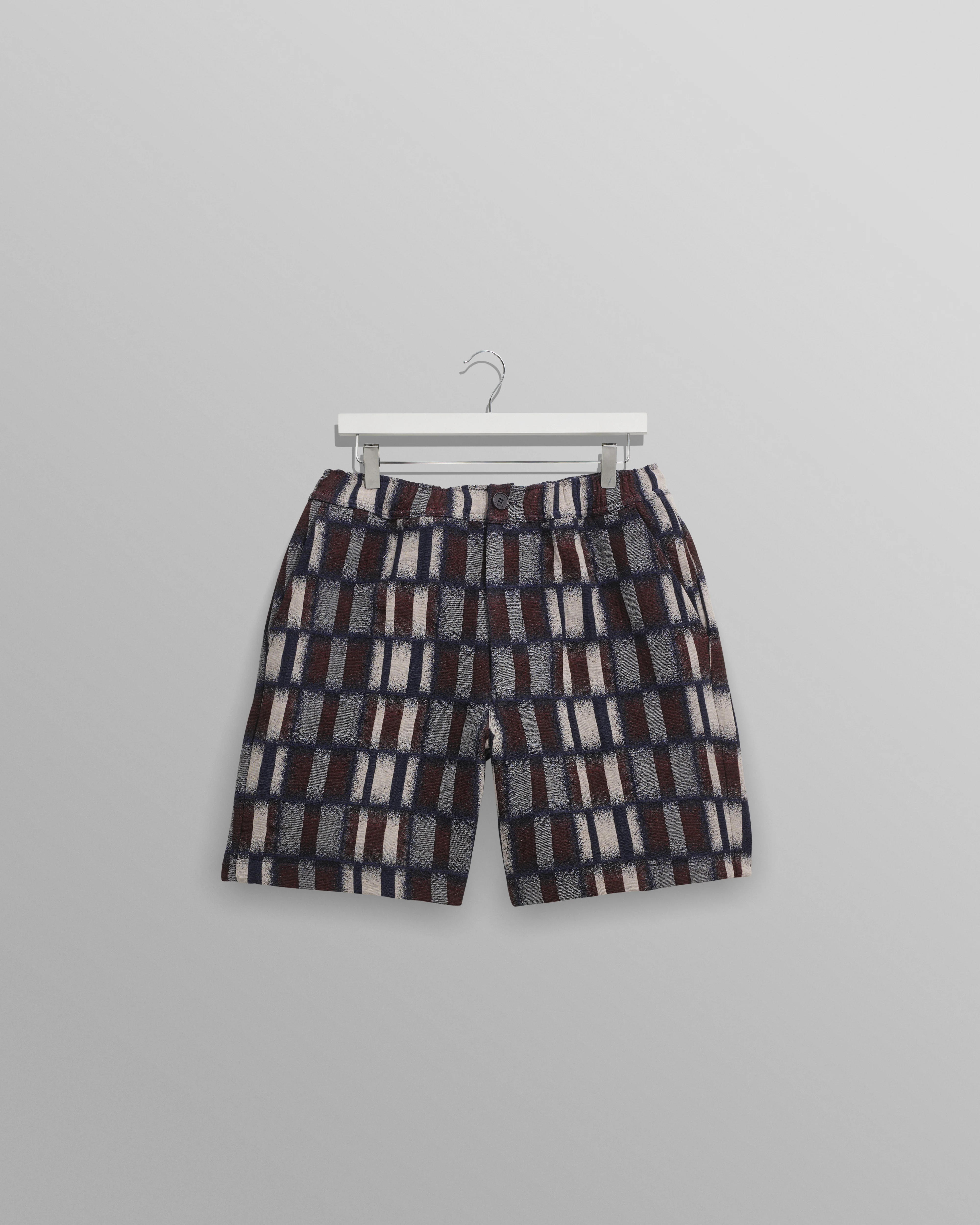 Kurt - Navy And Red Ombre Grid Shorts