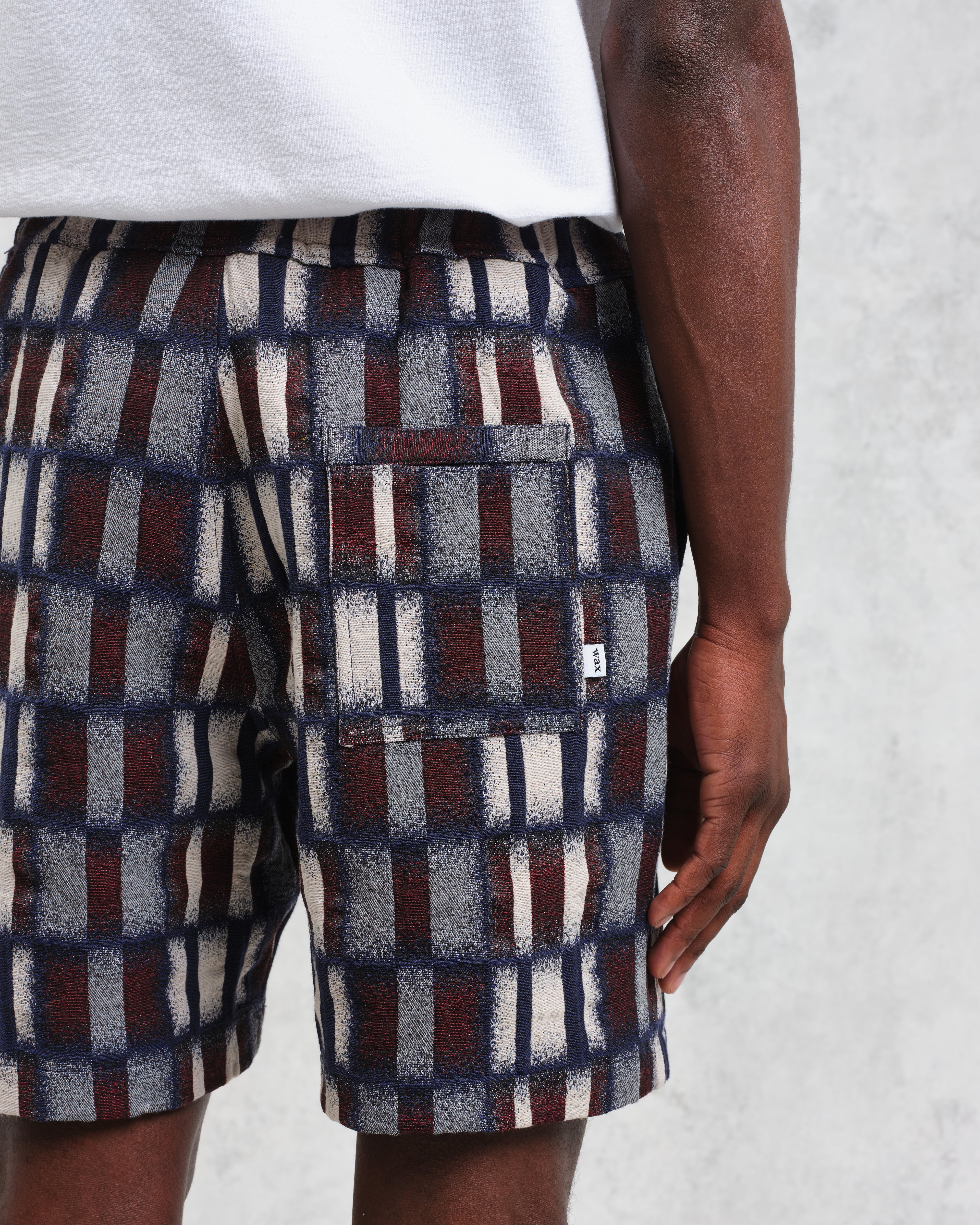 Kurt - Navy And Red Ombre Grid Shorts - Image 7