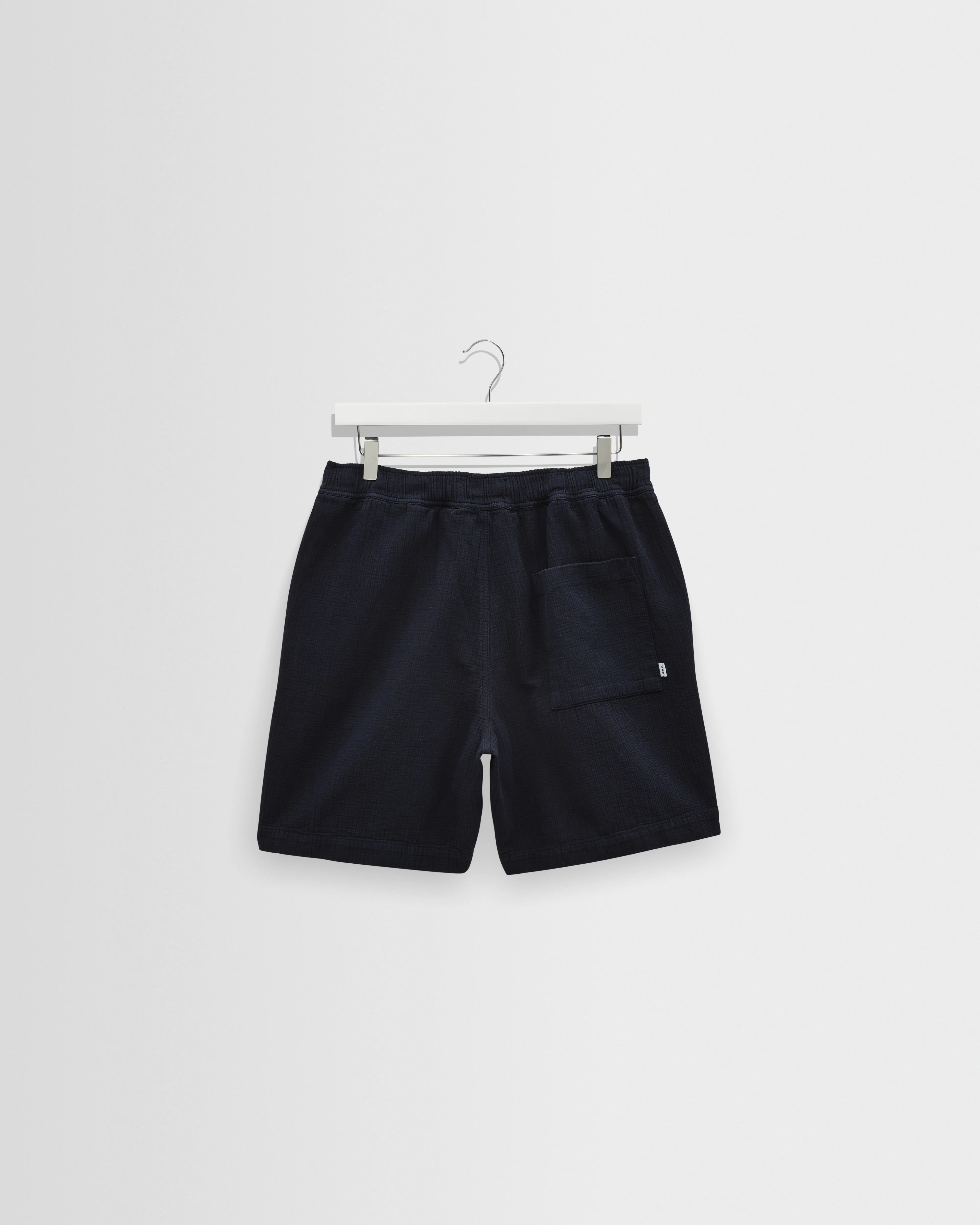 Kurt - Navy Crinkle Cotton-Linen Shorts - Image 3