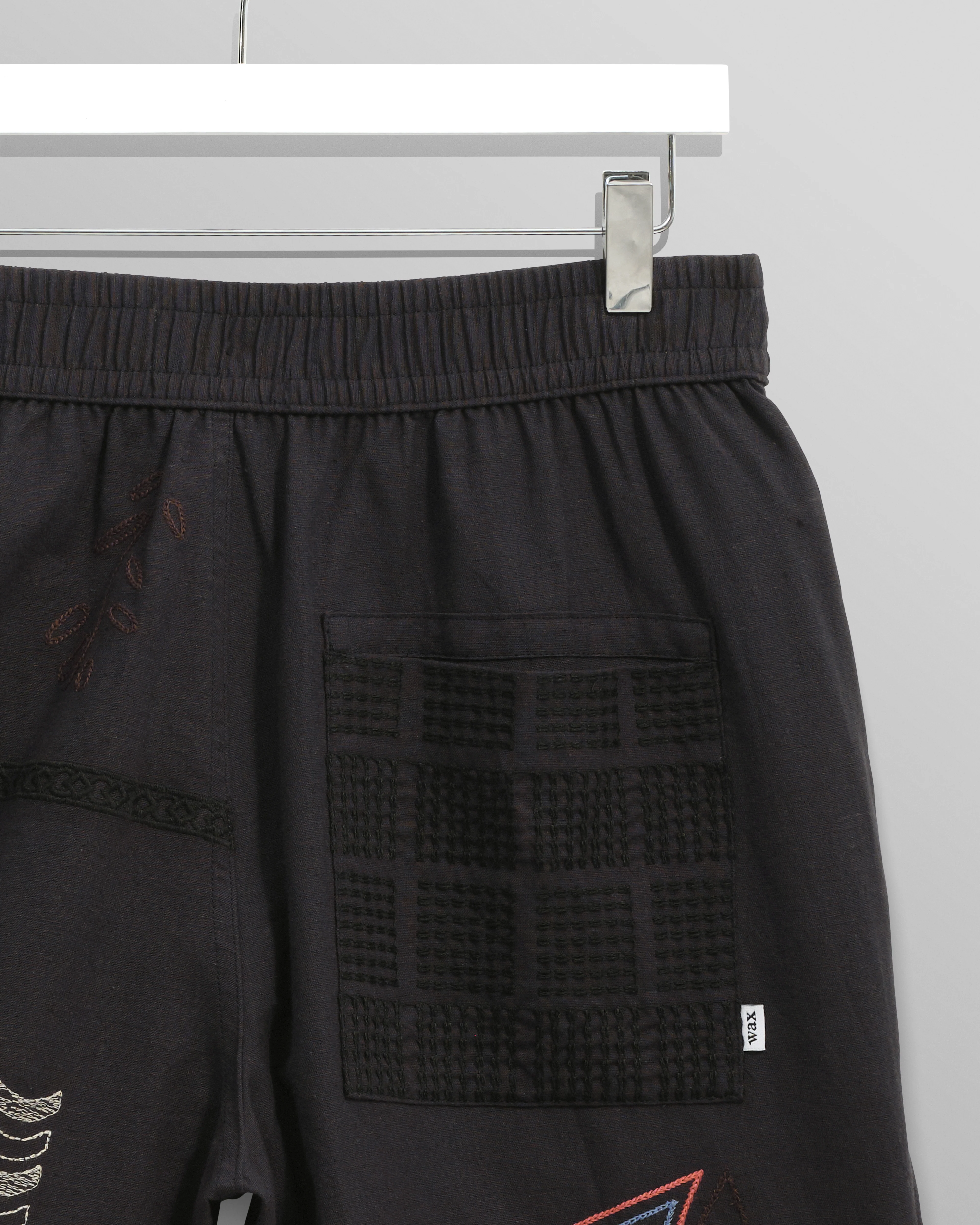 Kurt - Navy Doodle Embroidered Shorts - Image 9