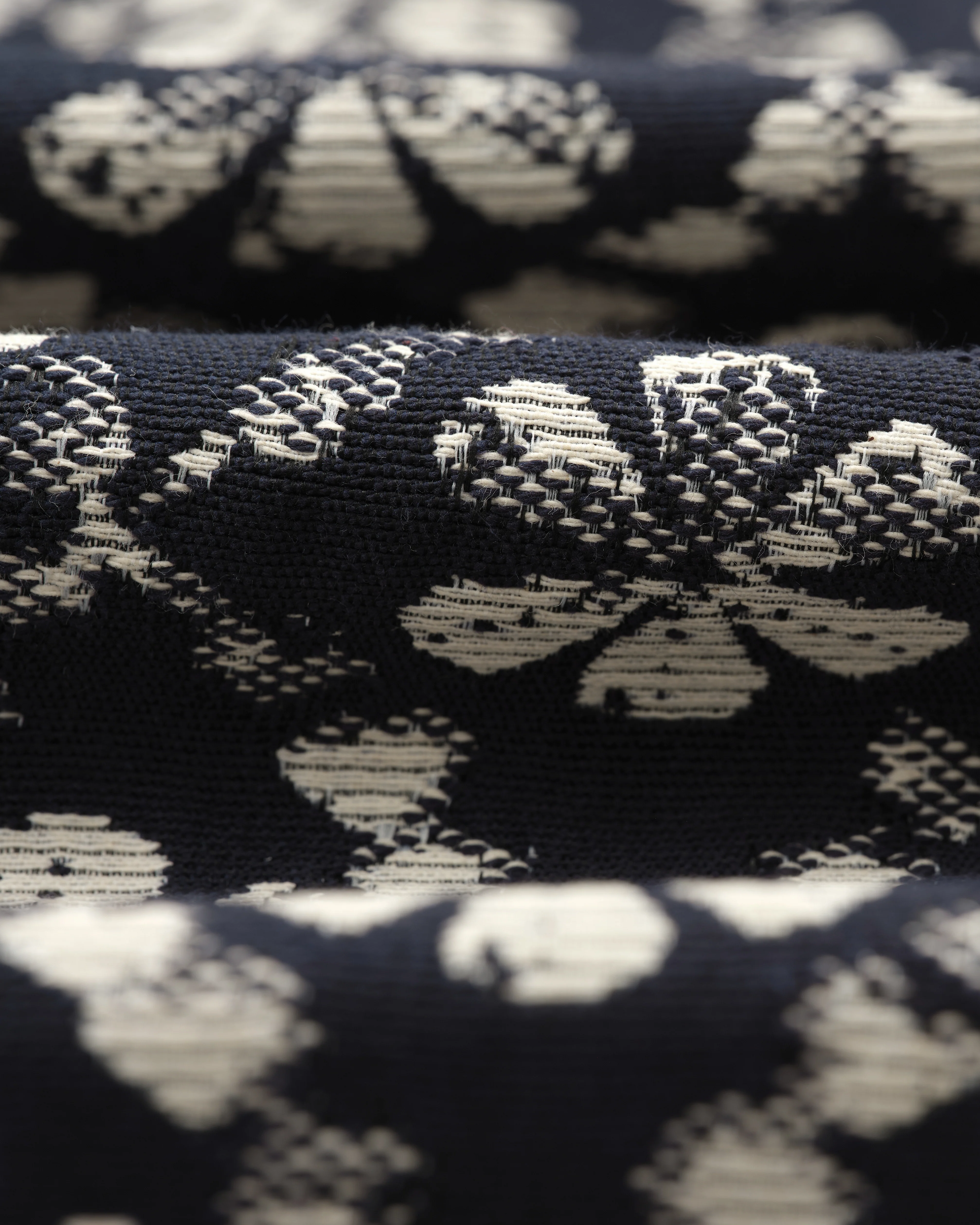 Kurt - Navy Flower Stamp Jacquard Trousers - Image 10
