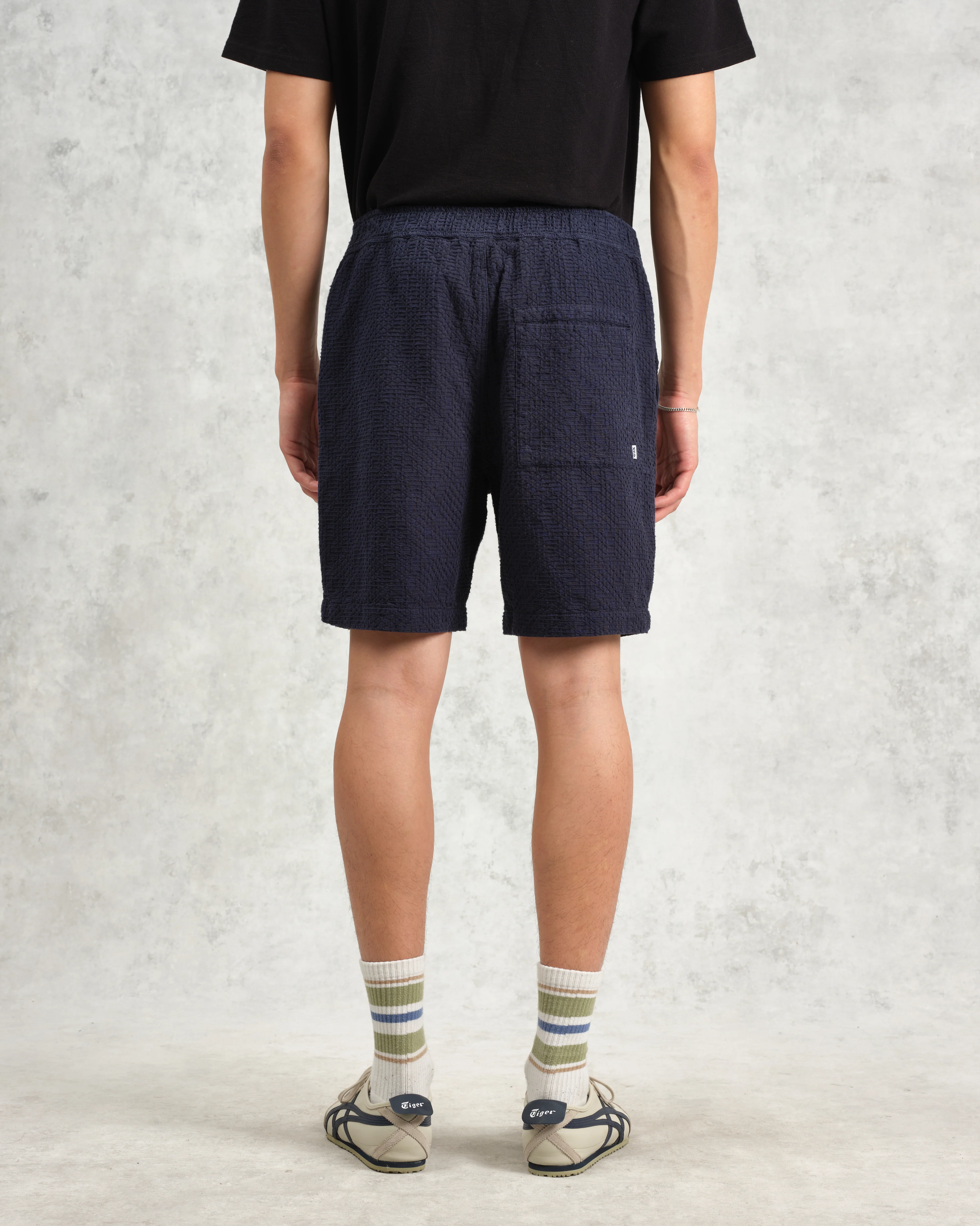 Kurt - Navy Honeycomb Cotton Shorts - Image 7
