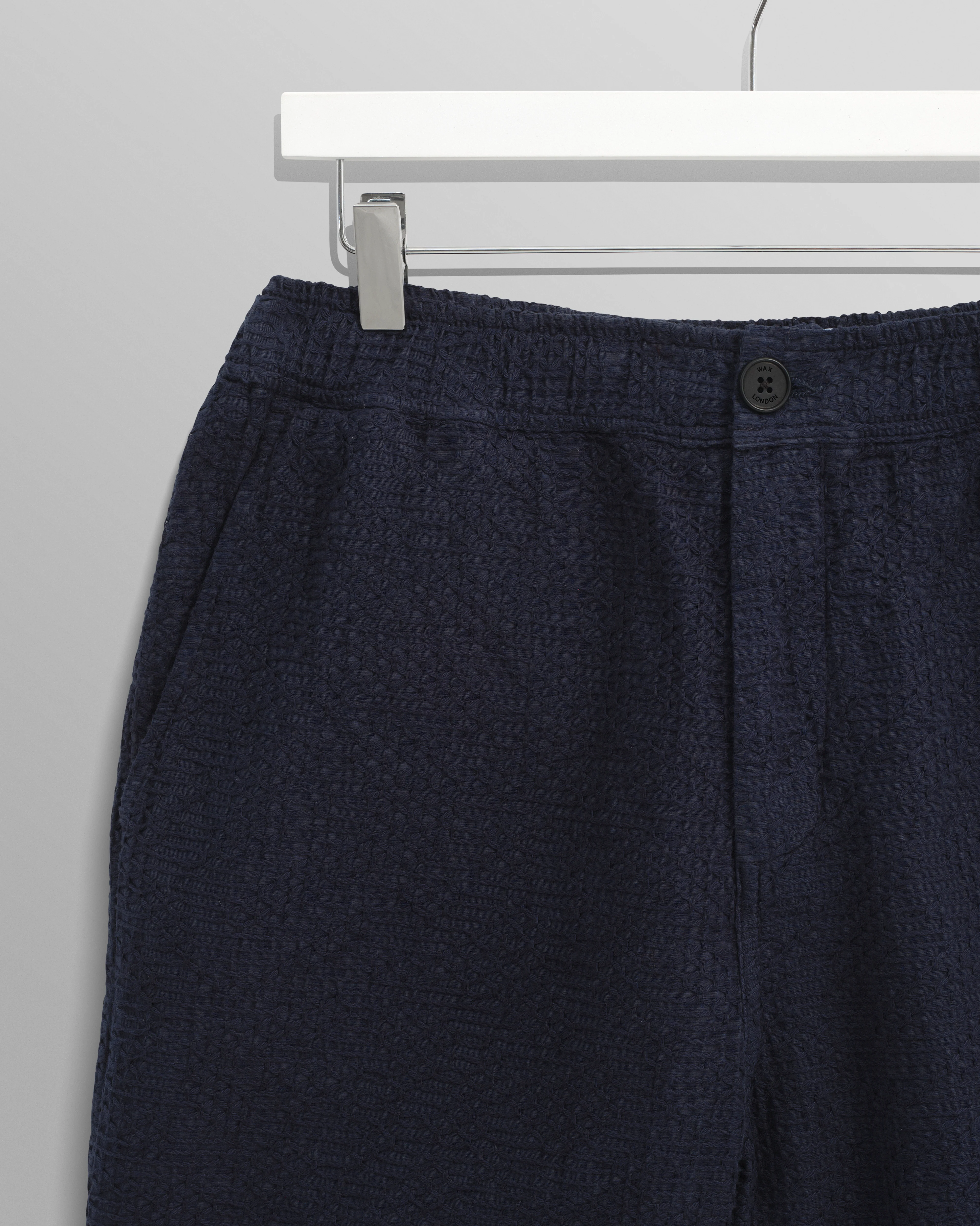 Kurt - Navy Honeycomb Cotton Shorts - Image 9