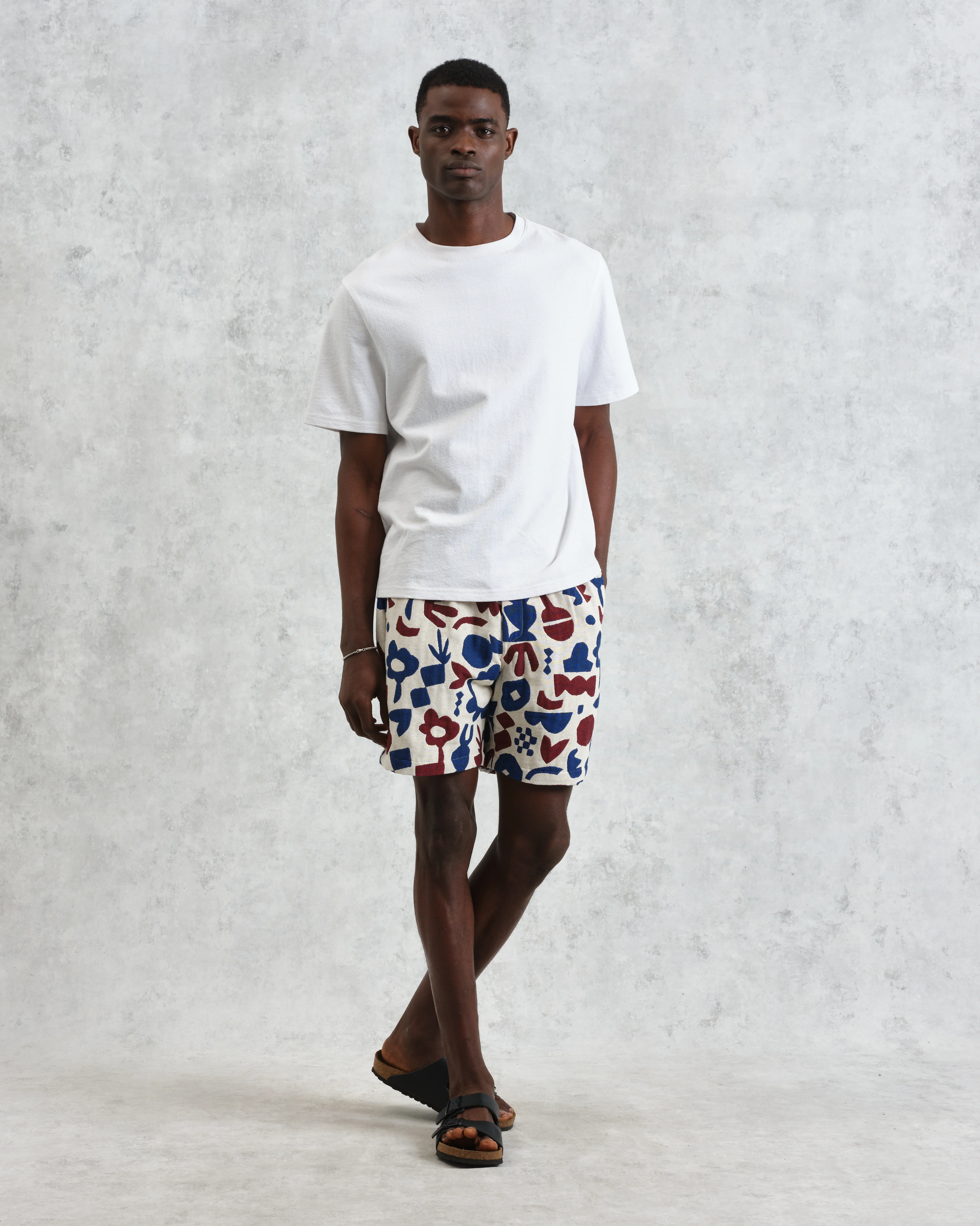 Kurt - Red And Blue Spin Jacquard Shorts - Image 2