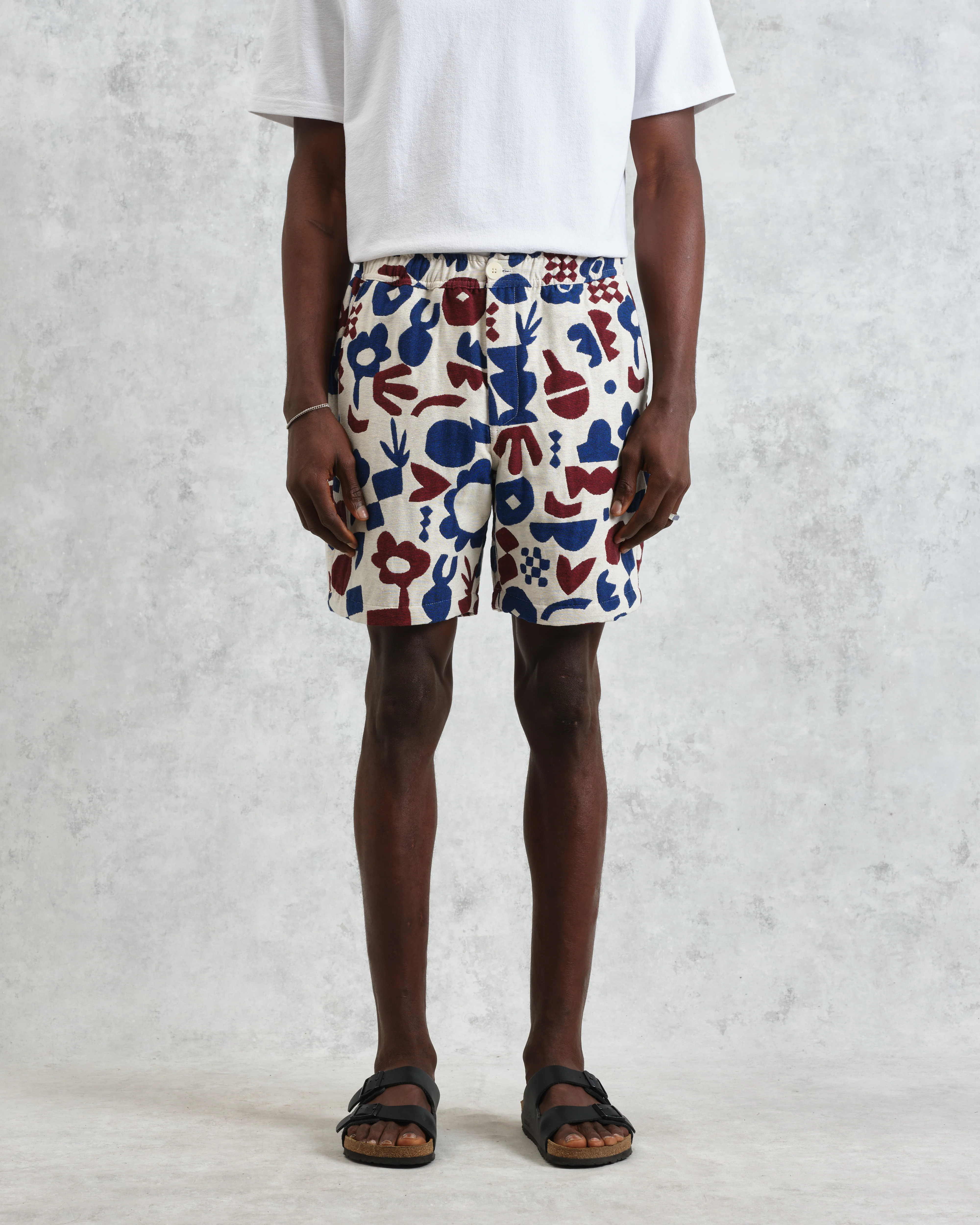Kurt - Red And Blue Spin Jacquard Shorts - Image 3