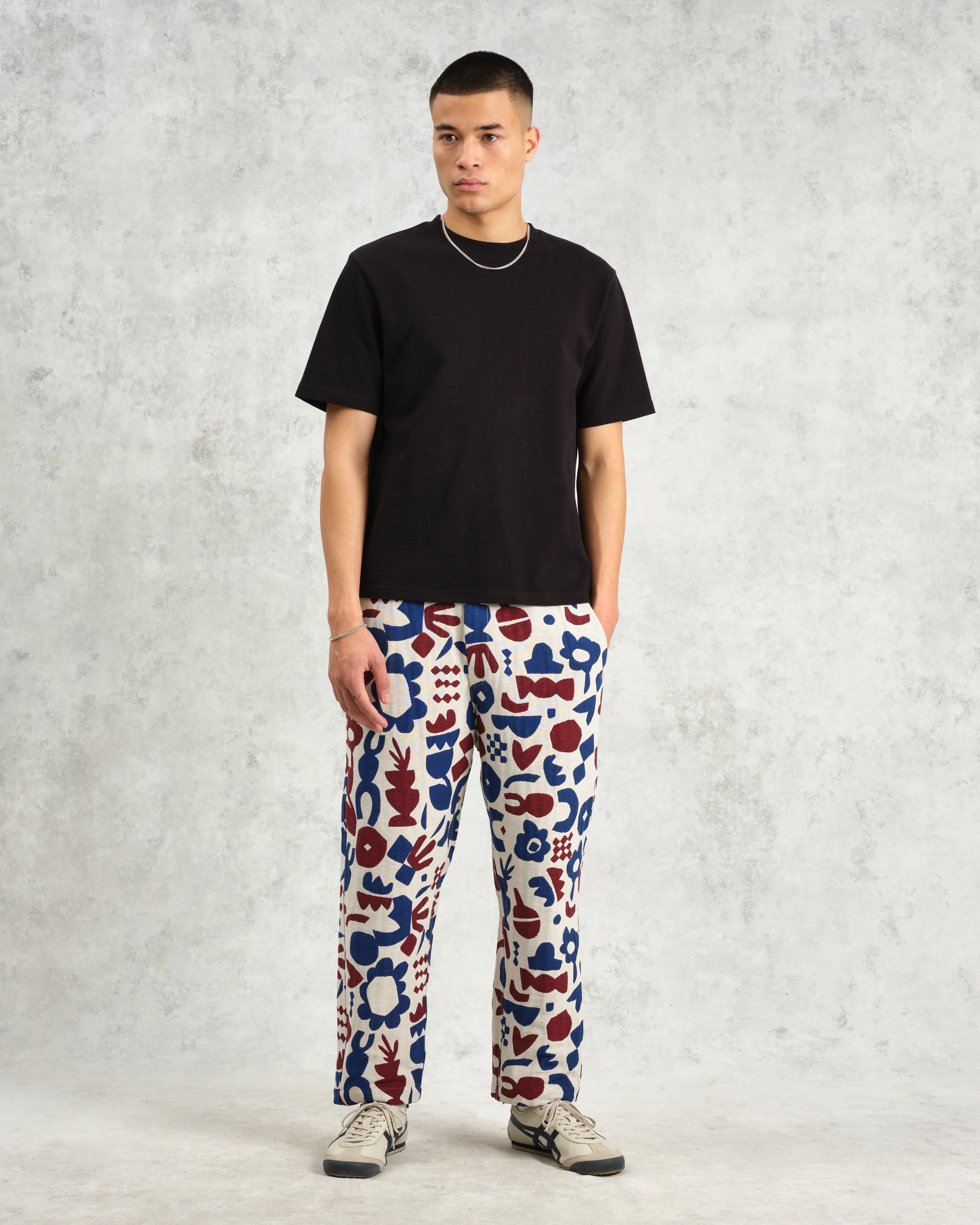 Kurt - Red And Blue Spin Jacquard Trousers - Image 2
