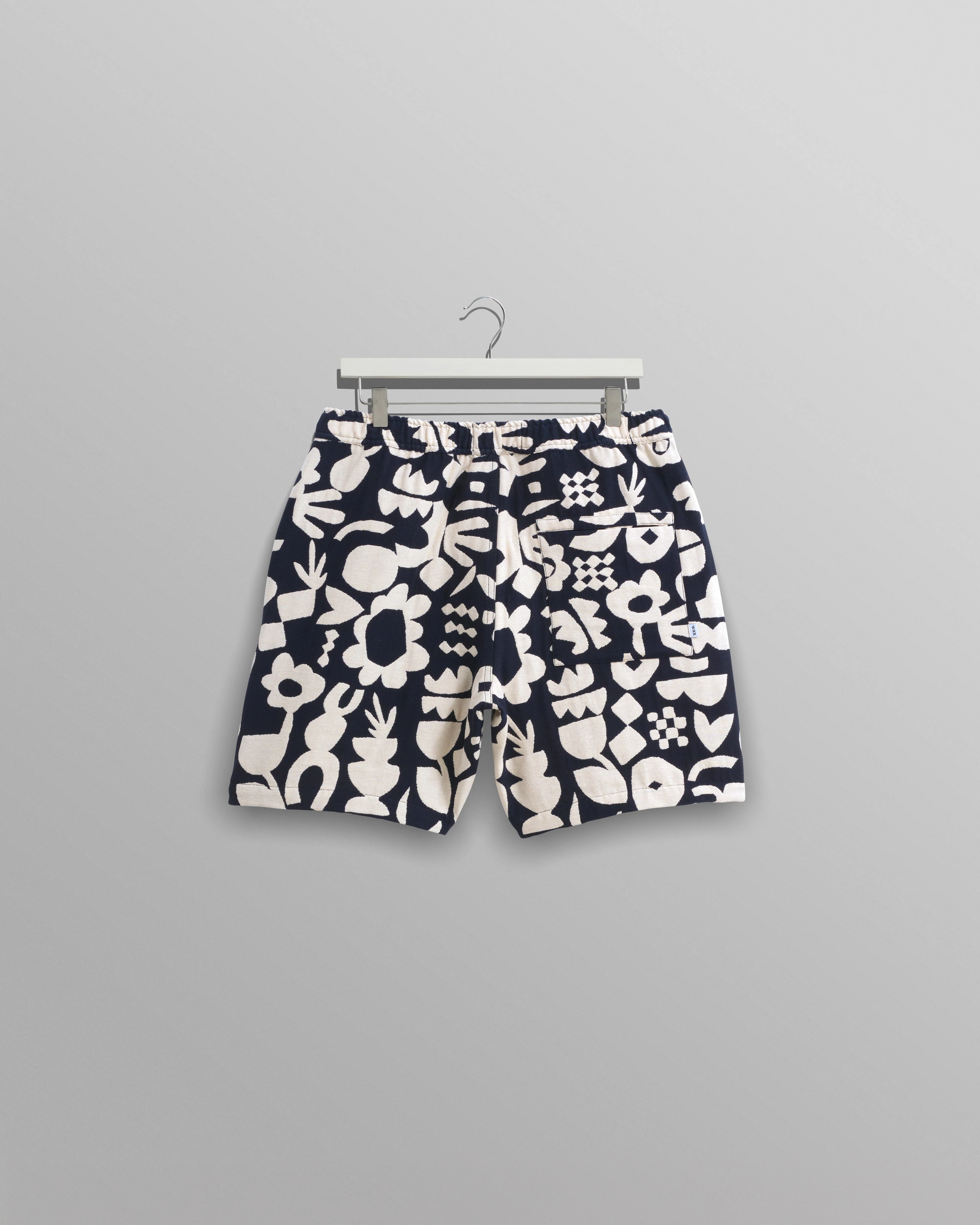 Kurt - Navy And Ecru Spin Jacquard Shorts - Image 9