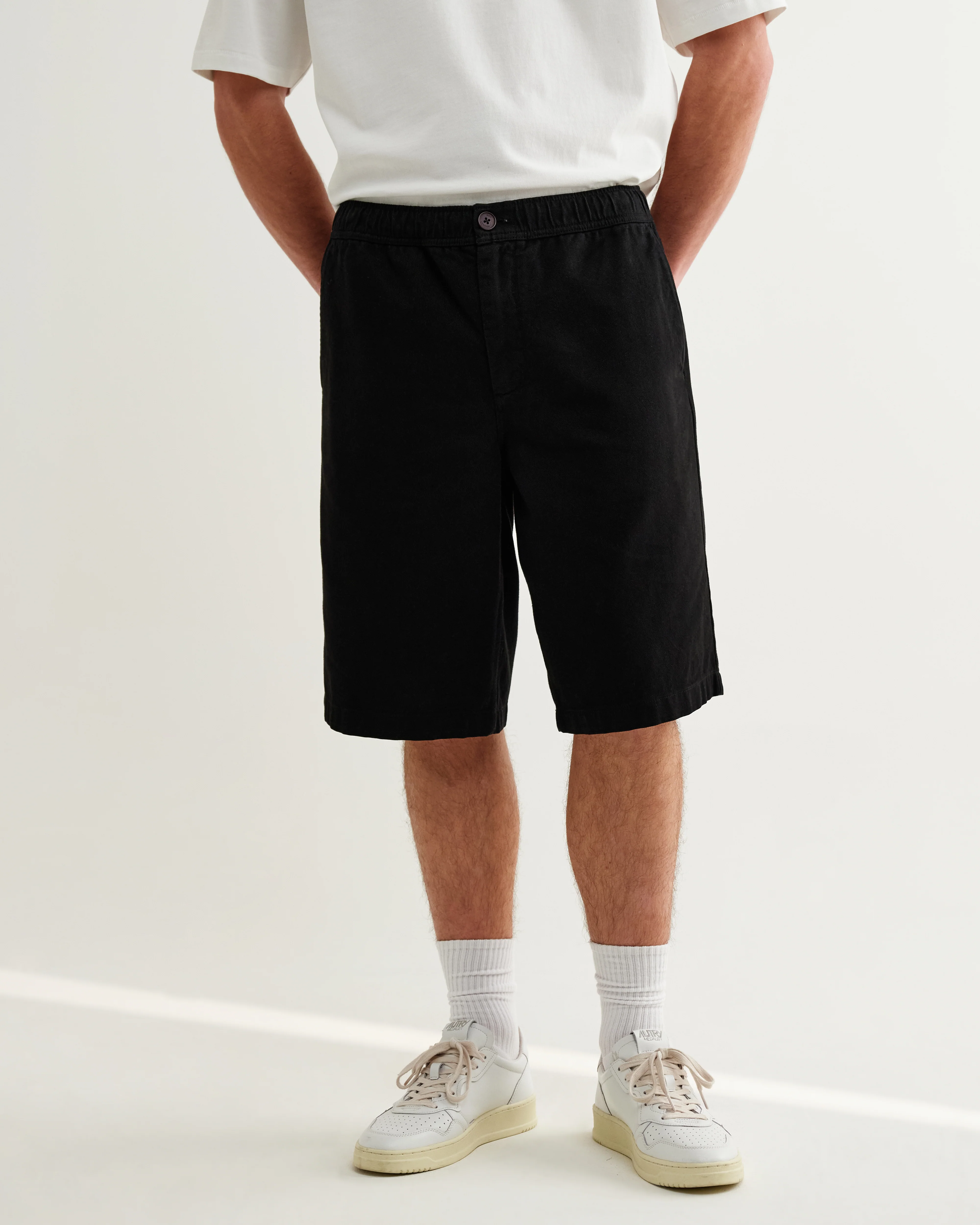 Kyle - Black Organic Cotton Twill Shorts - Image 2