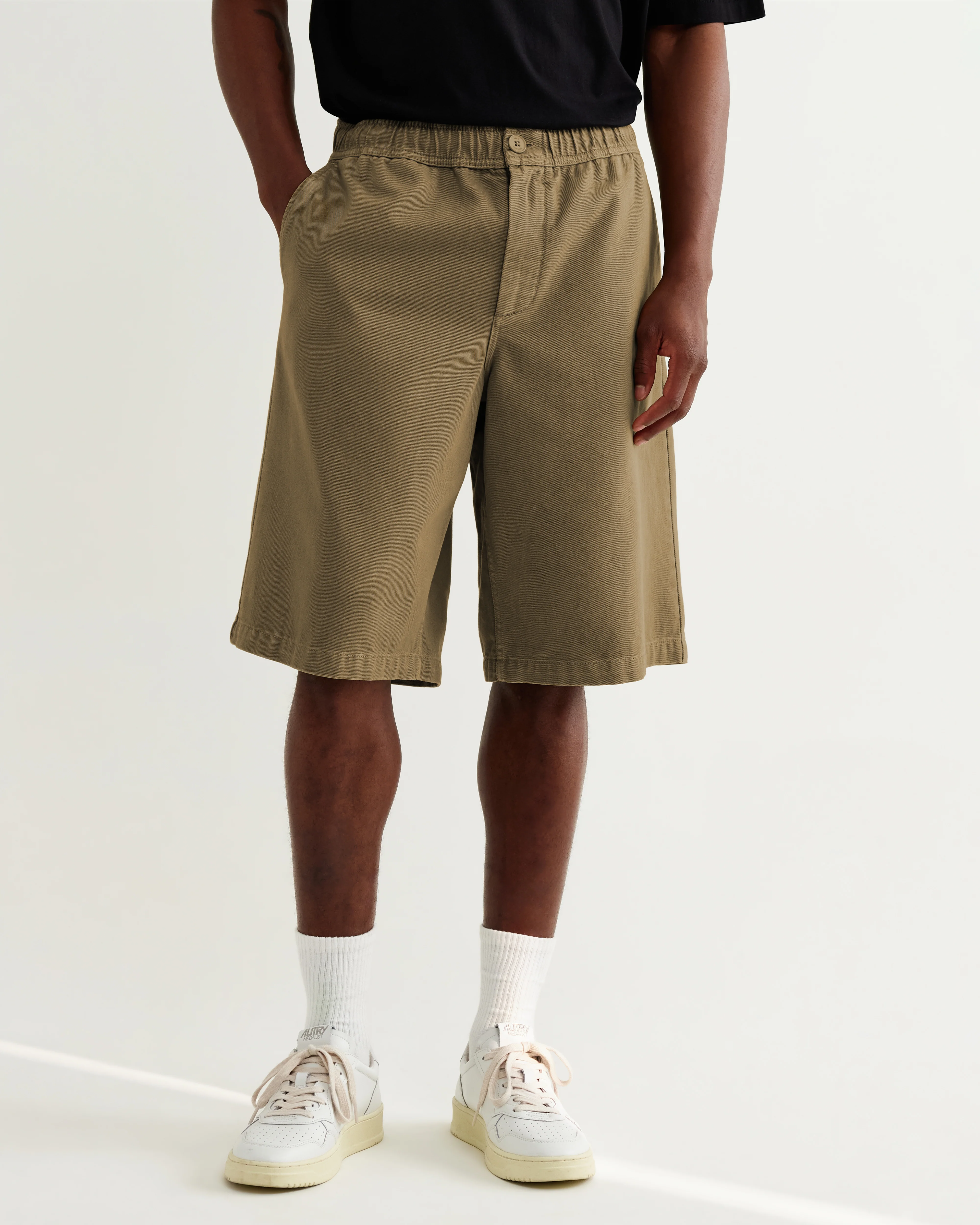 Kyle - Light Khaki Organic Cotton Twill Shorts - Image 3