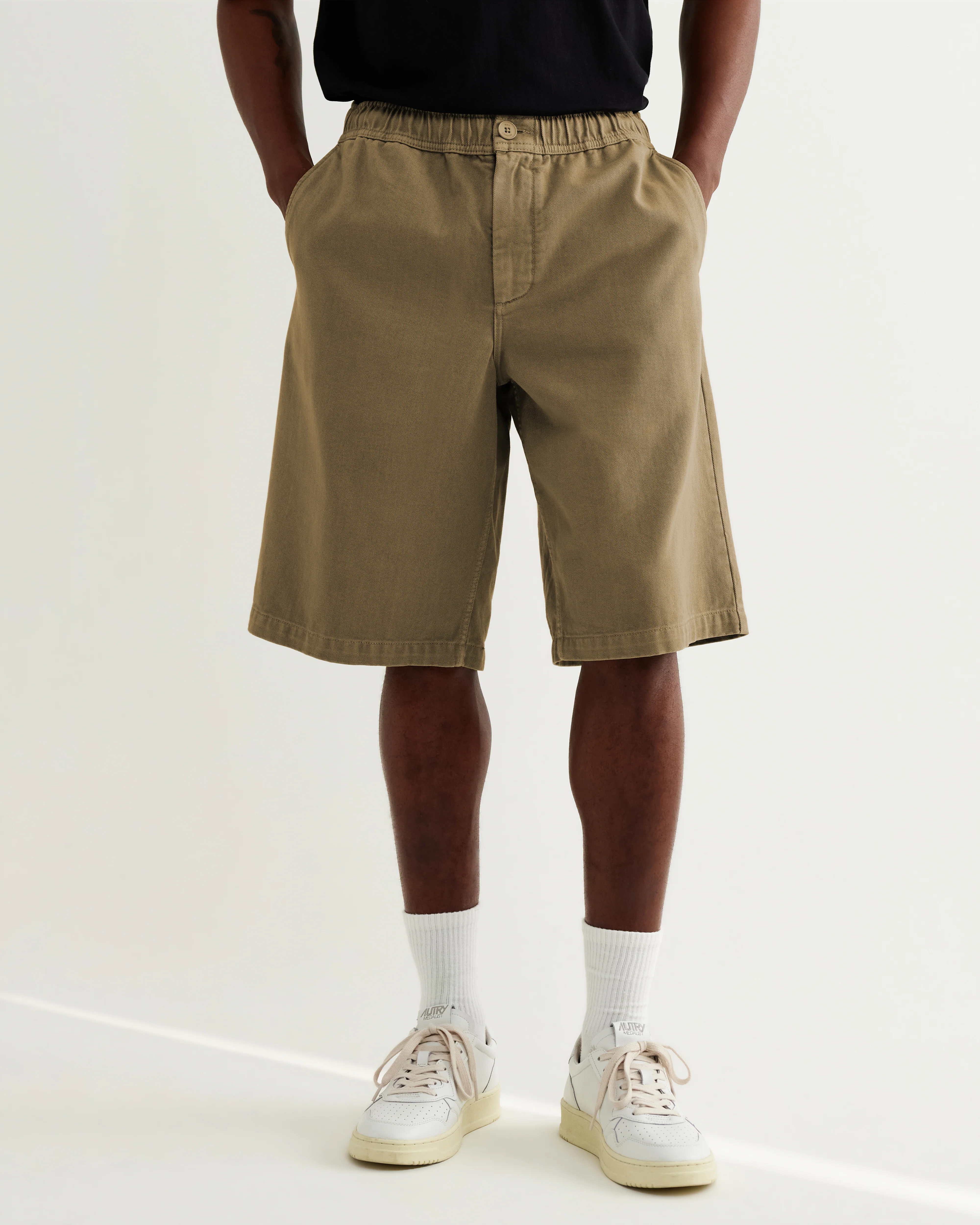 Kyle - Light Khaki Organic Cotton Twill Shorts - Image 4