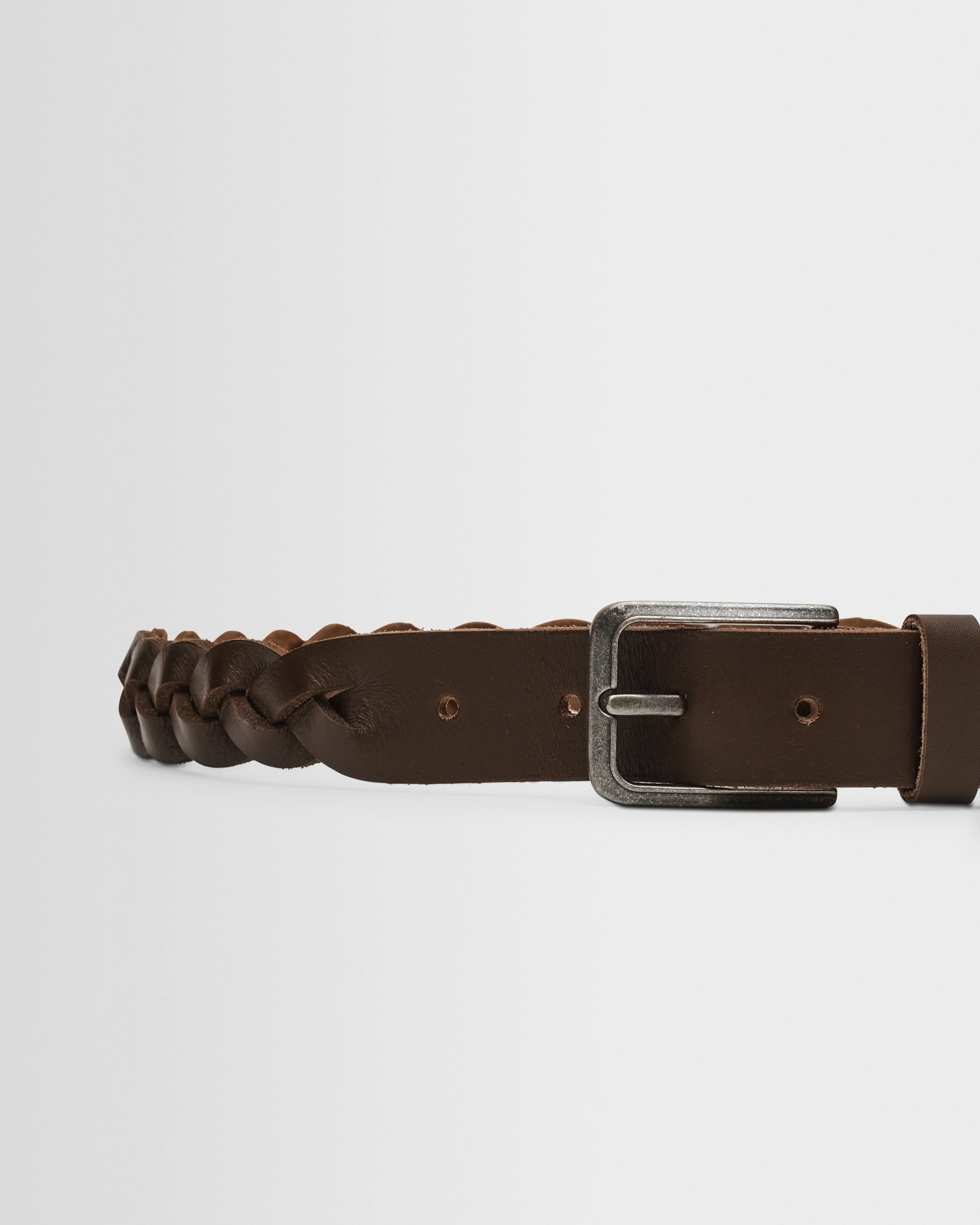 Lambeth - Brown Plaited Leather Belt - Image 2