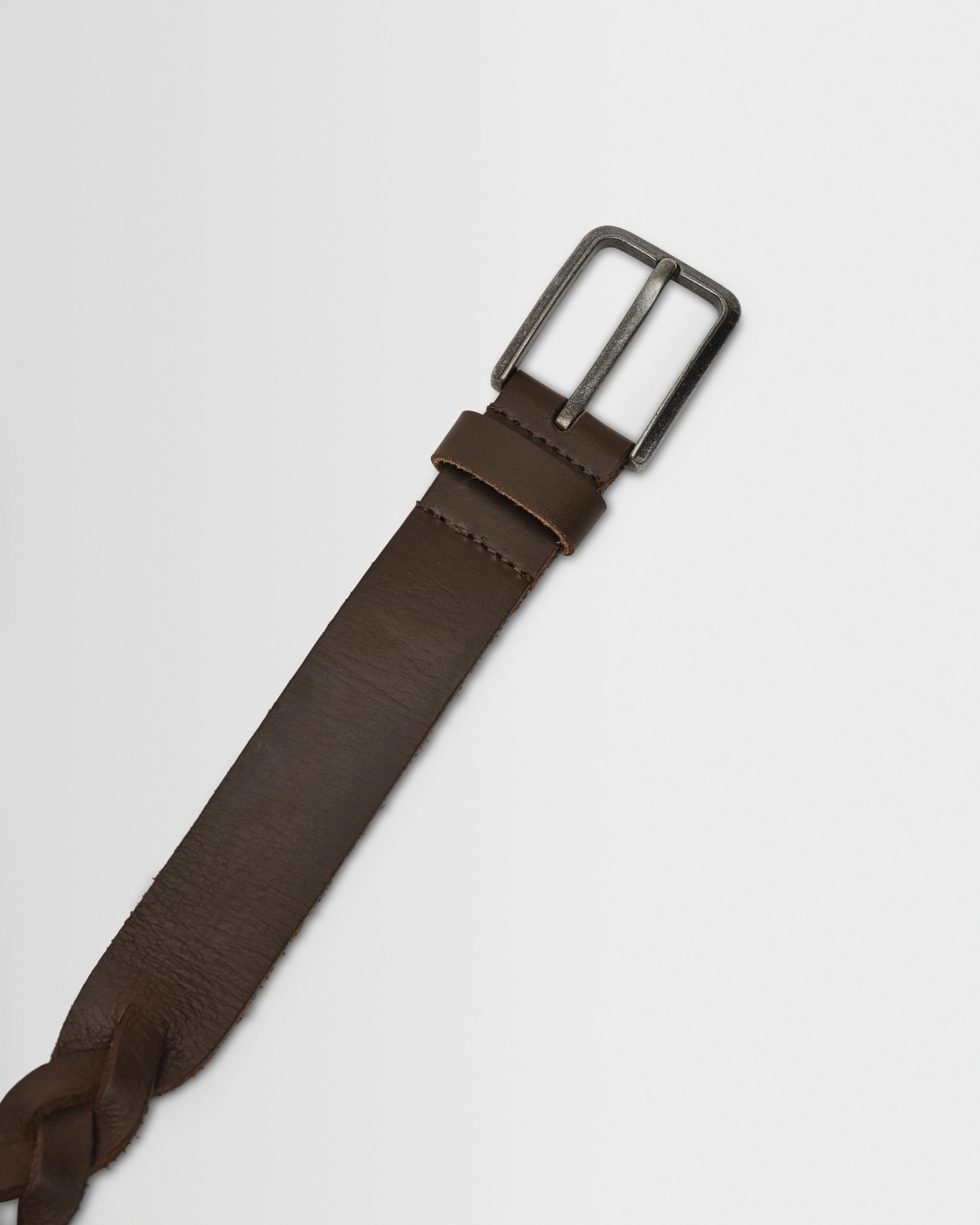 Lambeth - Brown Plaited Leather Belt - Image 3