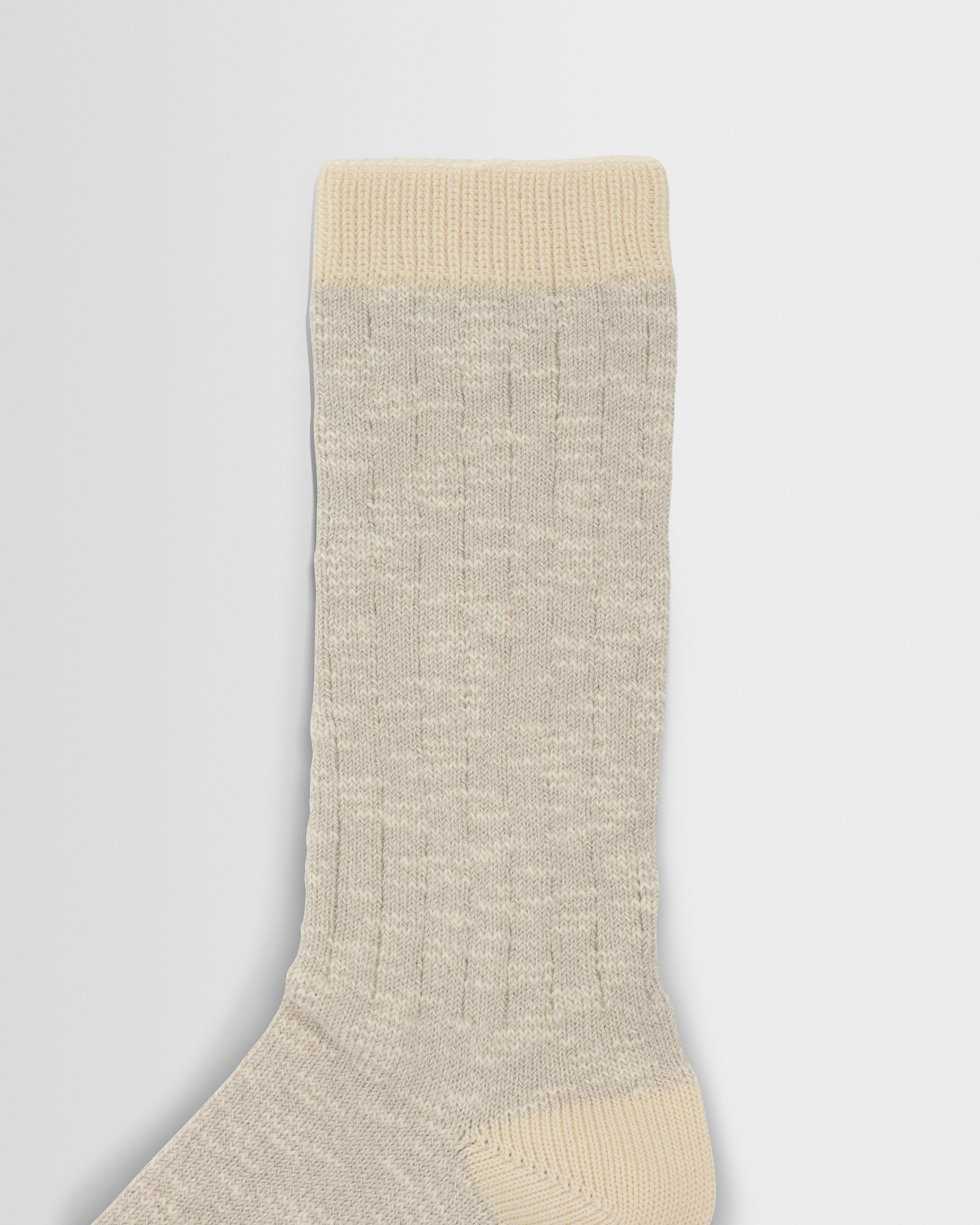 Land - Beige Slub Cotton Socks - Image 2