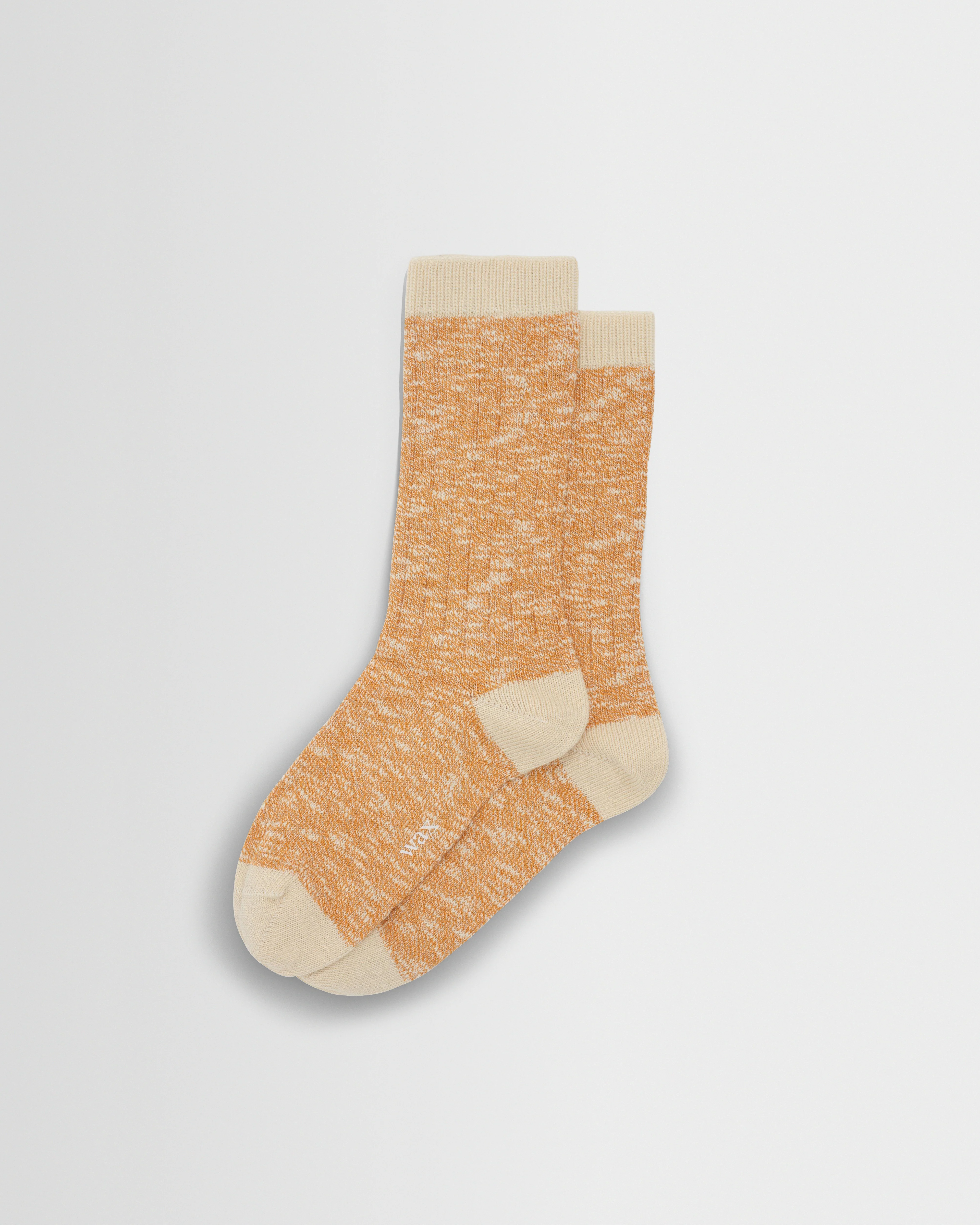 Land - Orange Slub Cotton Socks