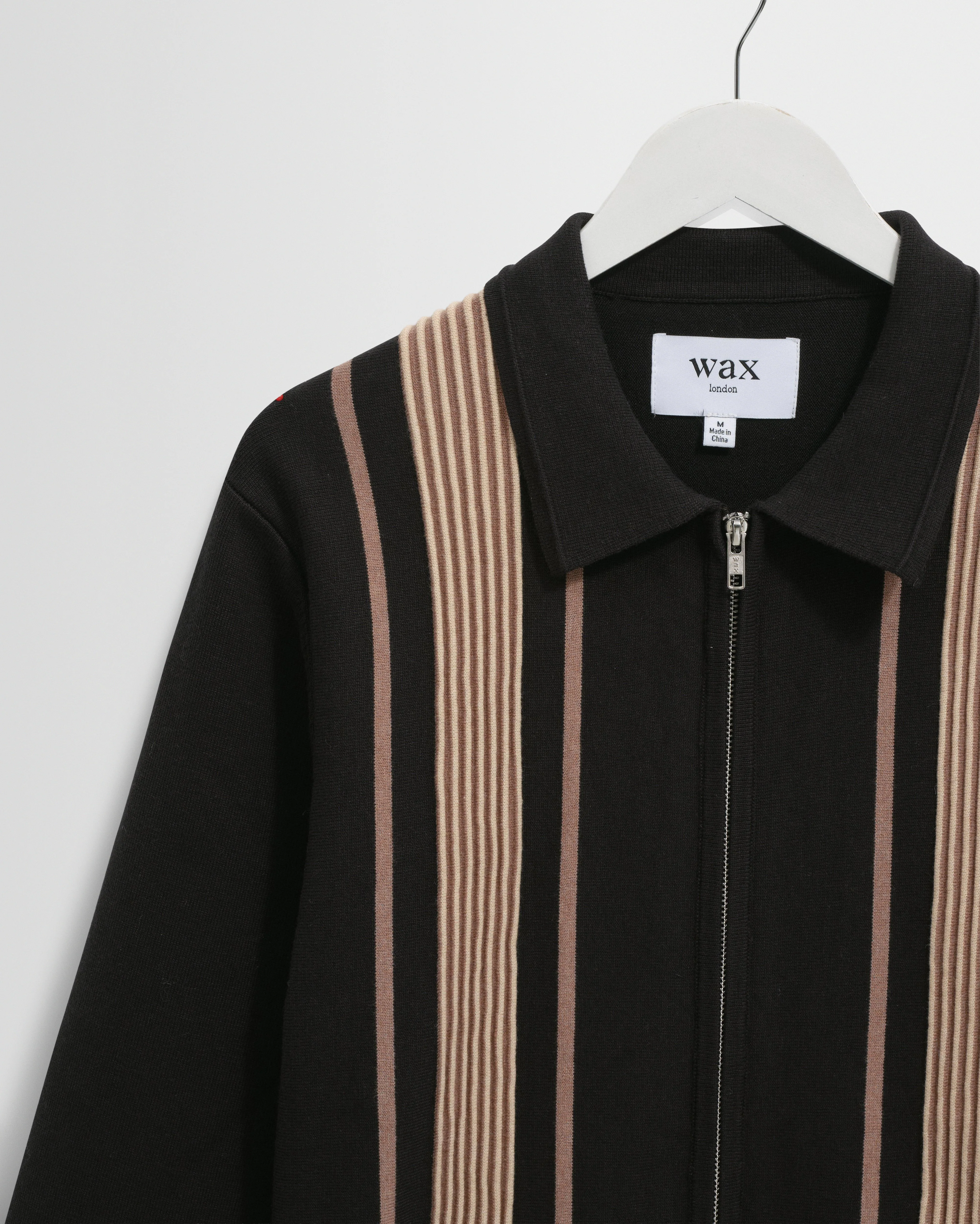 Lennox - Black And Beige Milano Stripe Knitted Polo - Image 8