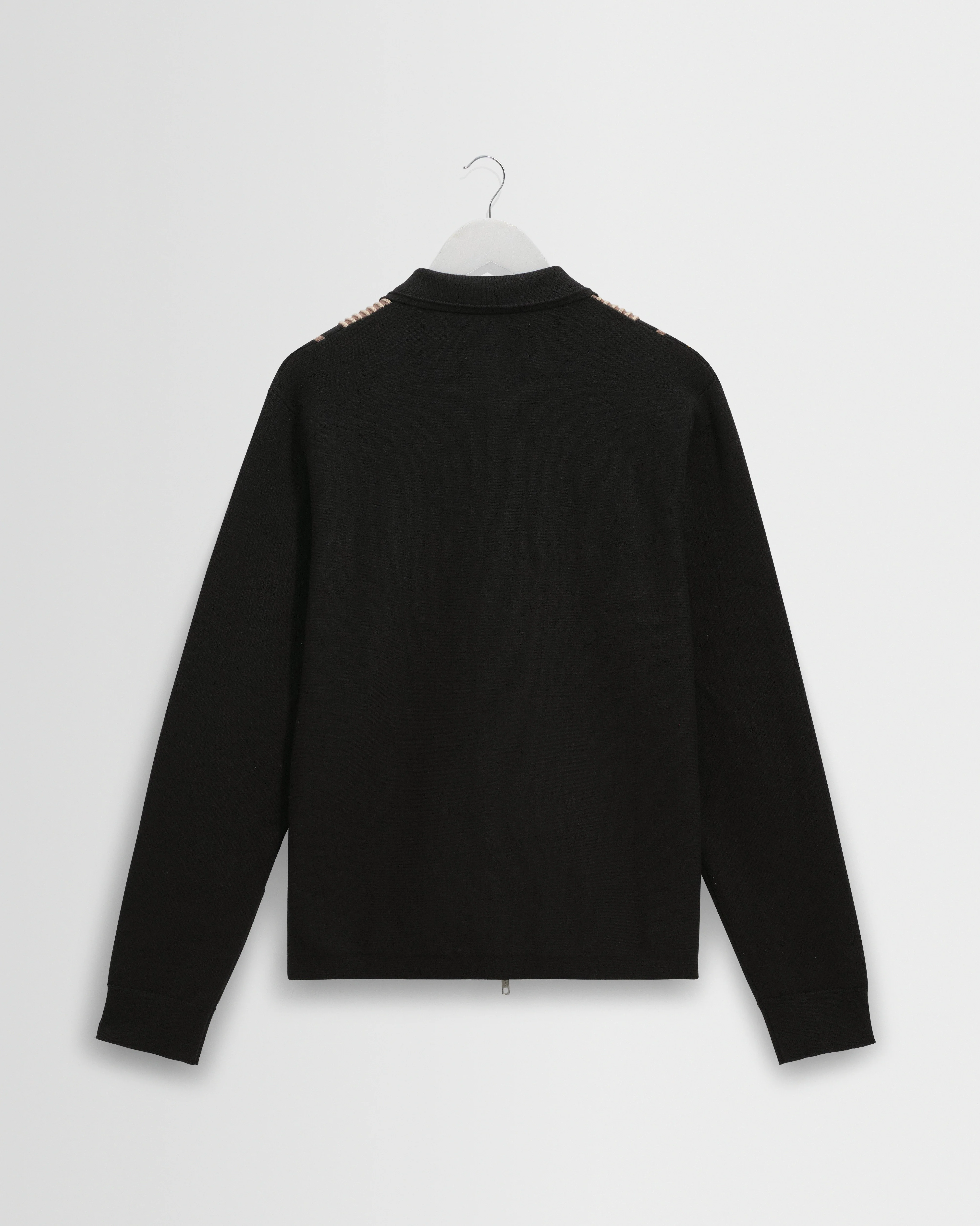 Lennox - Black And Beige Milano Stripe Knitted Polo - Image 9