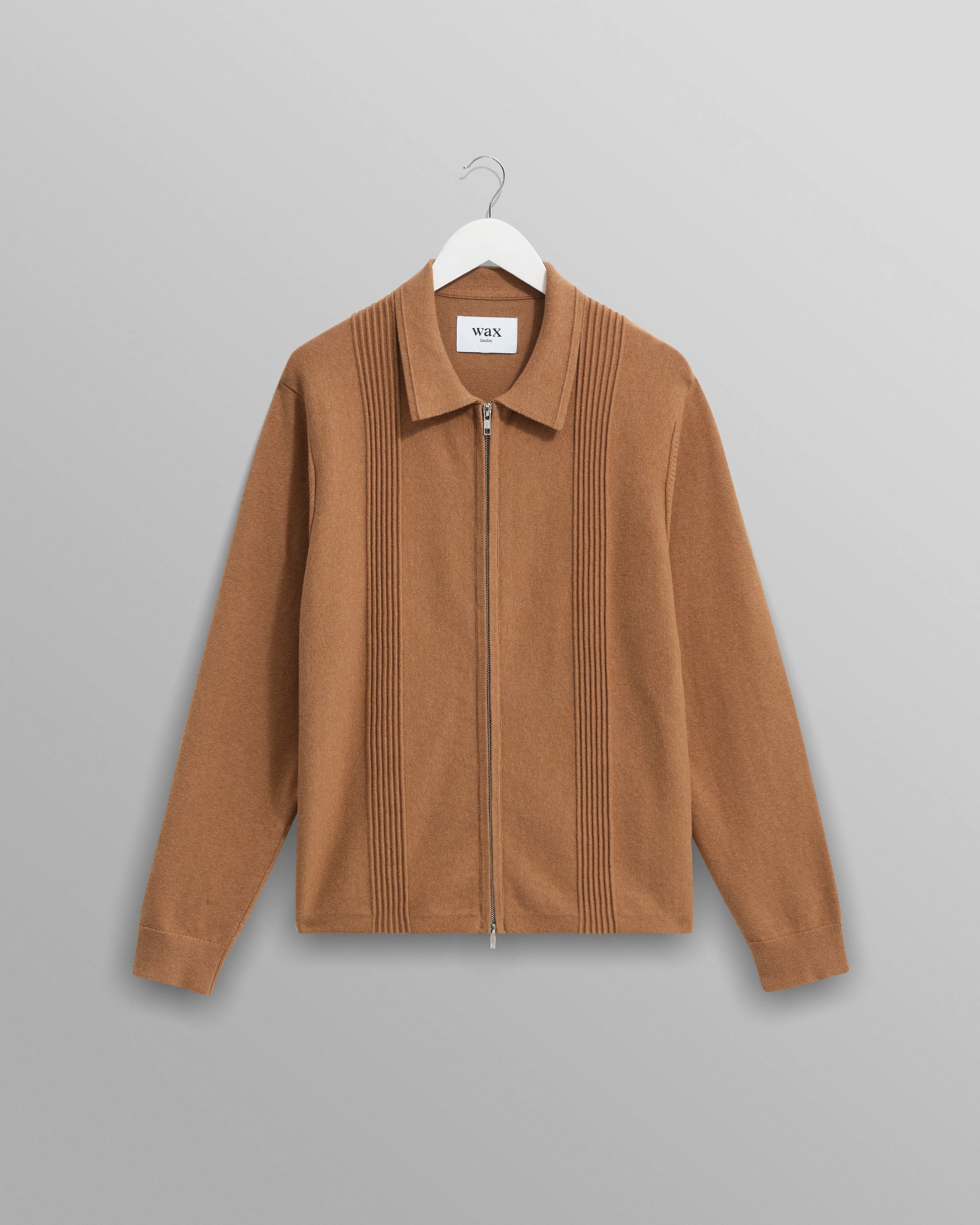 Lennox - Camel Milano Stripe Knitted Polo
