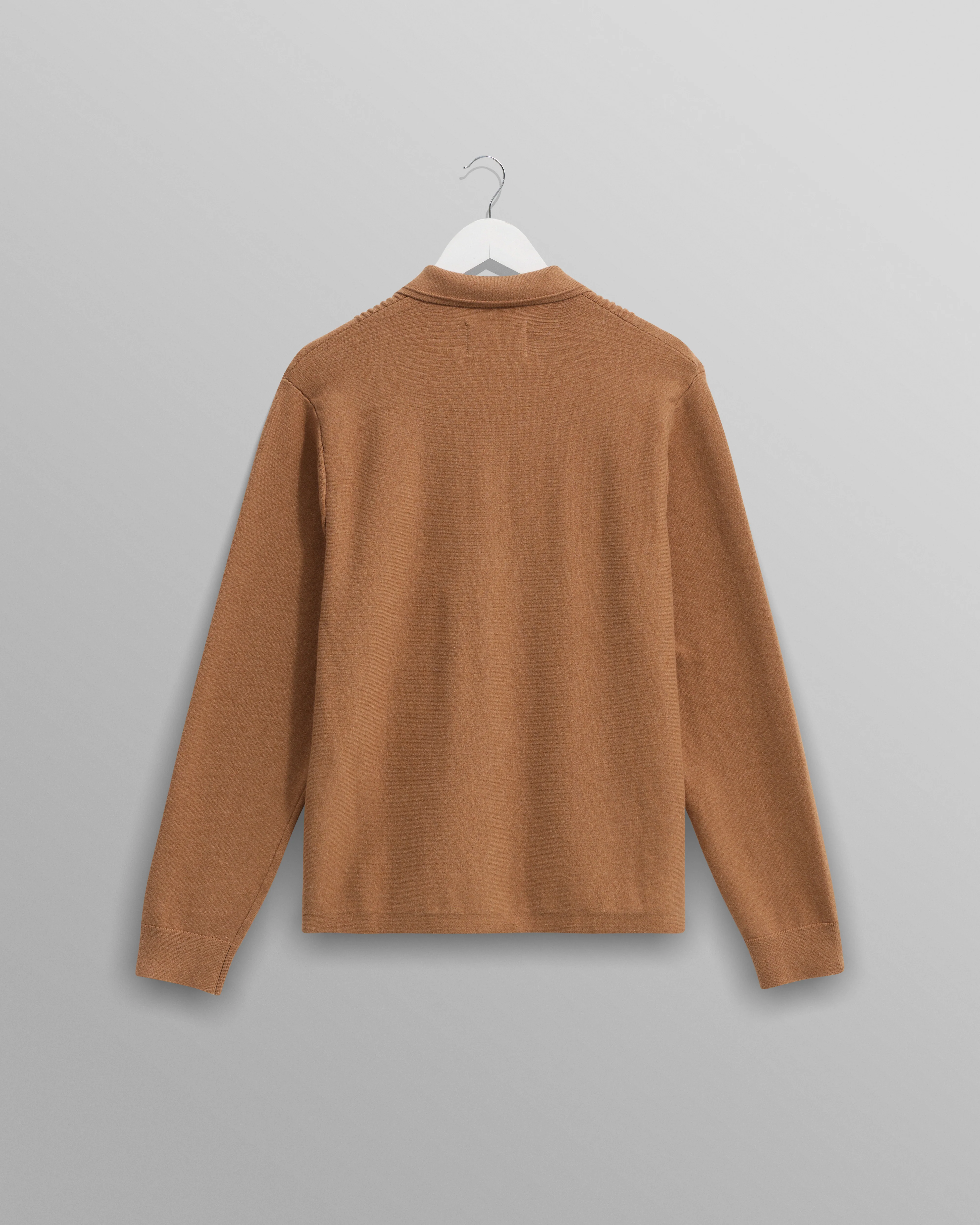 Lennox - Camel Milano Stripe Knitted Polo - Image 8