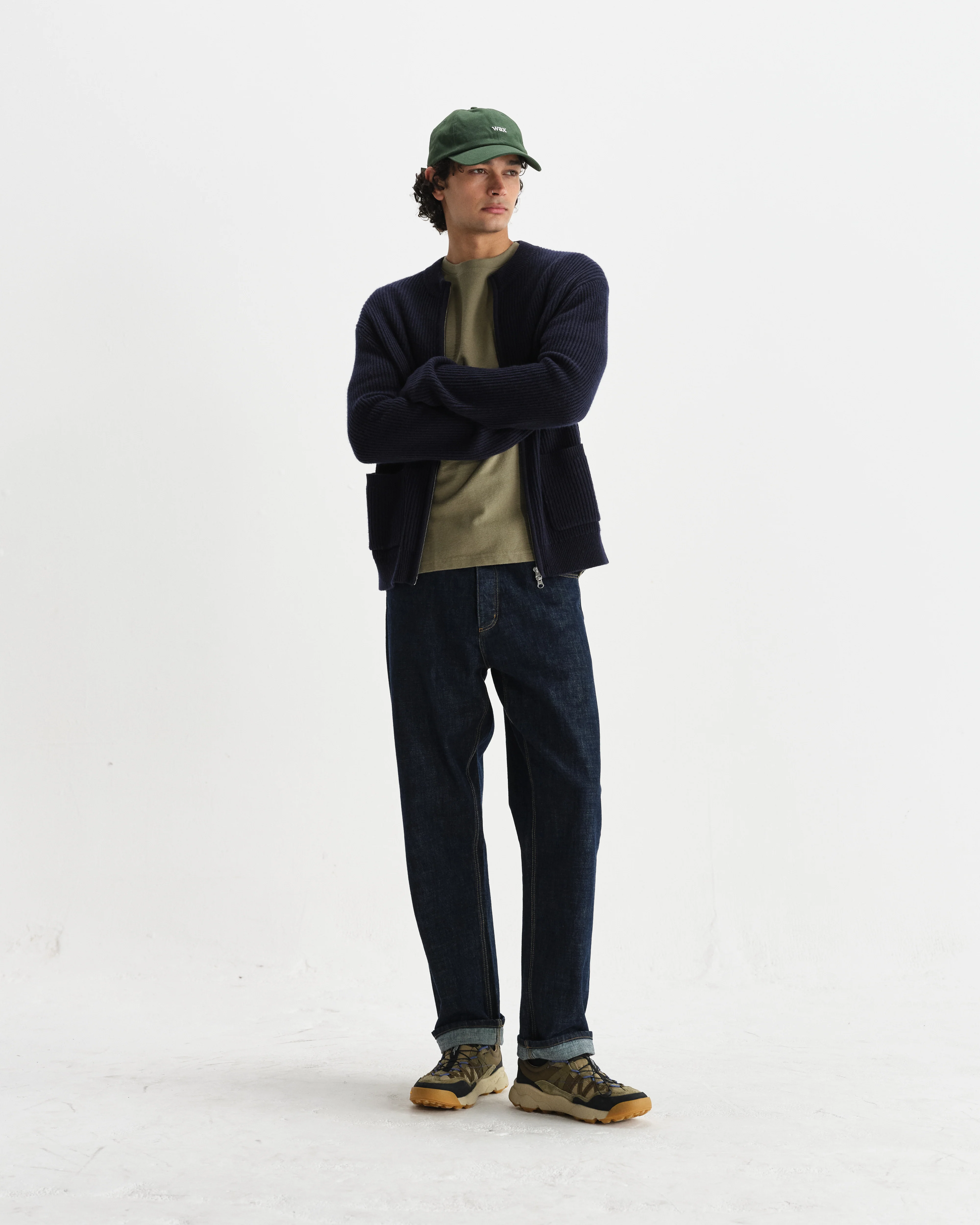 Lisford - Navy Stitch Zip Cardigan - Image 4
